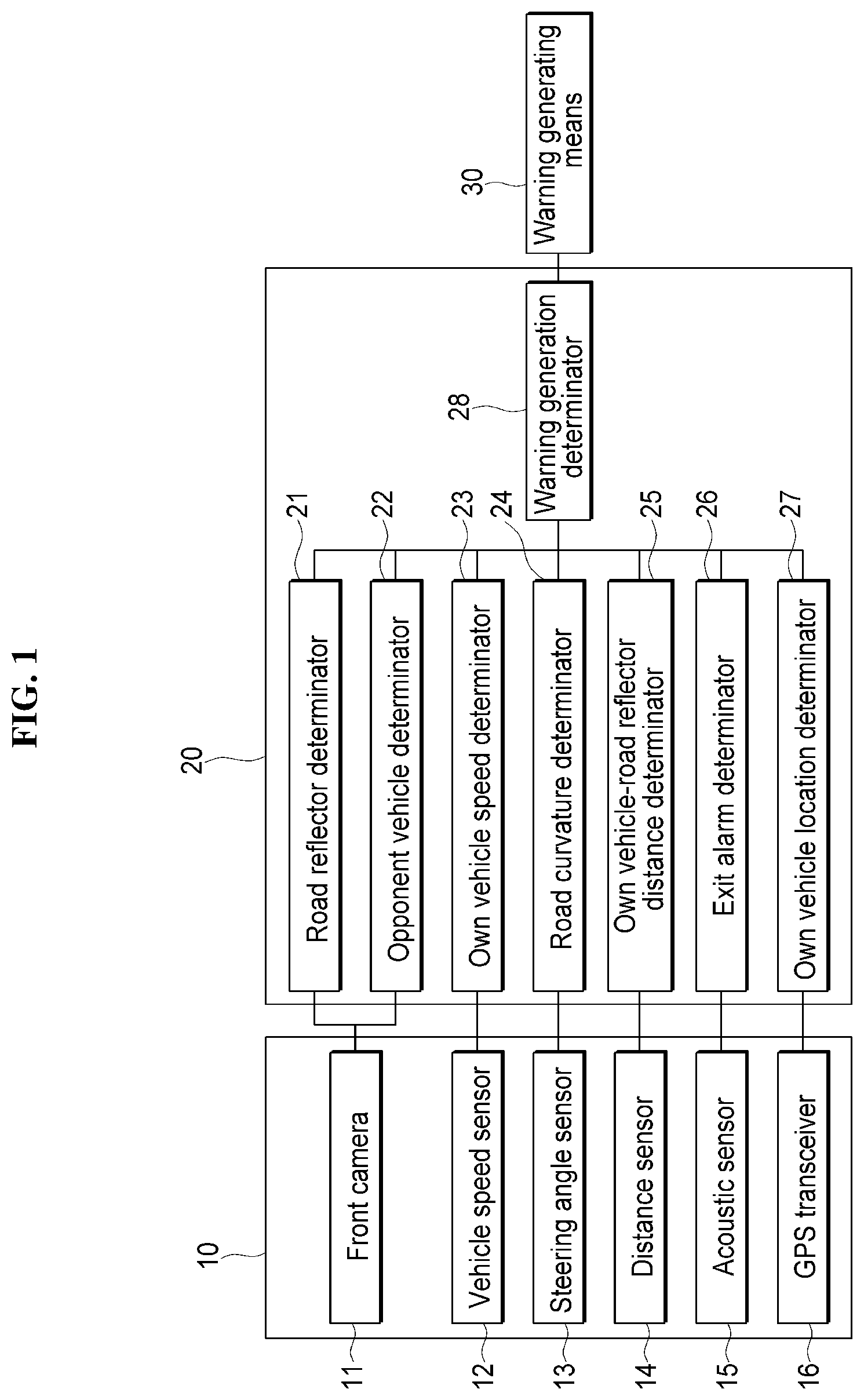 Patent US12496968 Figure 1 – Device and method for vehicle collision cautionary information using road reflector