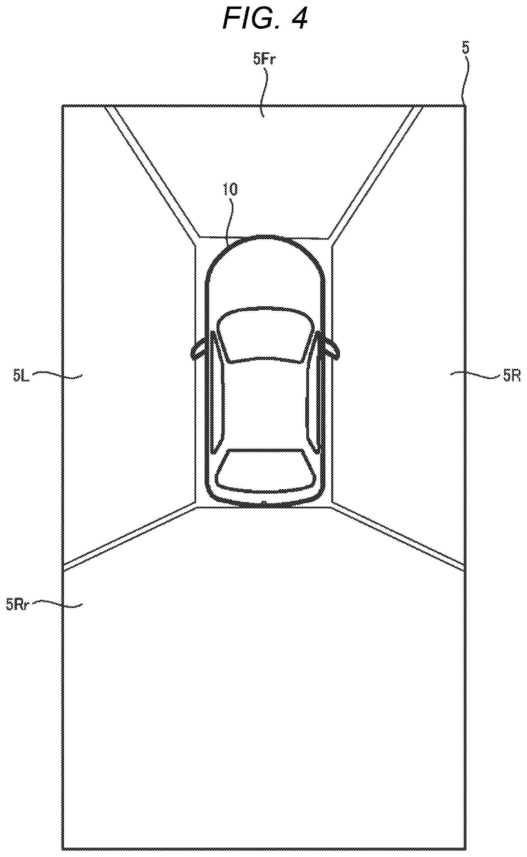 Patent US12496970 Figure 4 – Device, method, and program for generating an overhead image around a vehicle relative to a target object