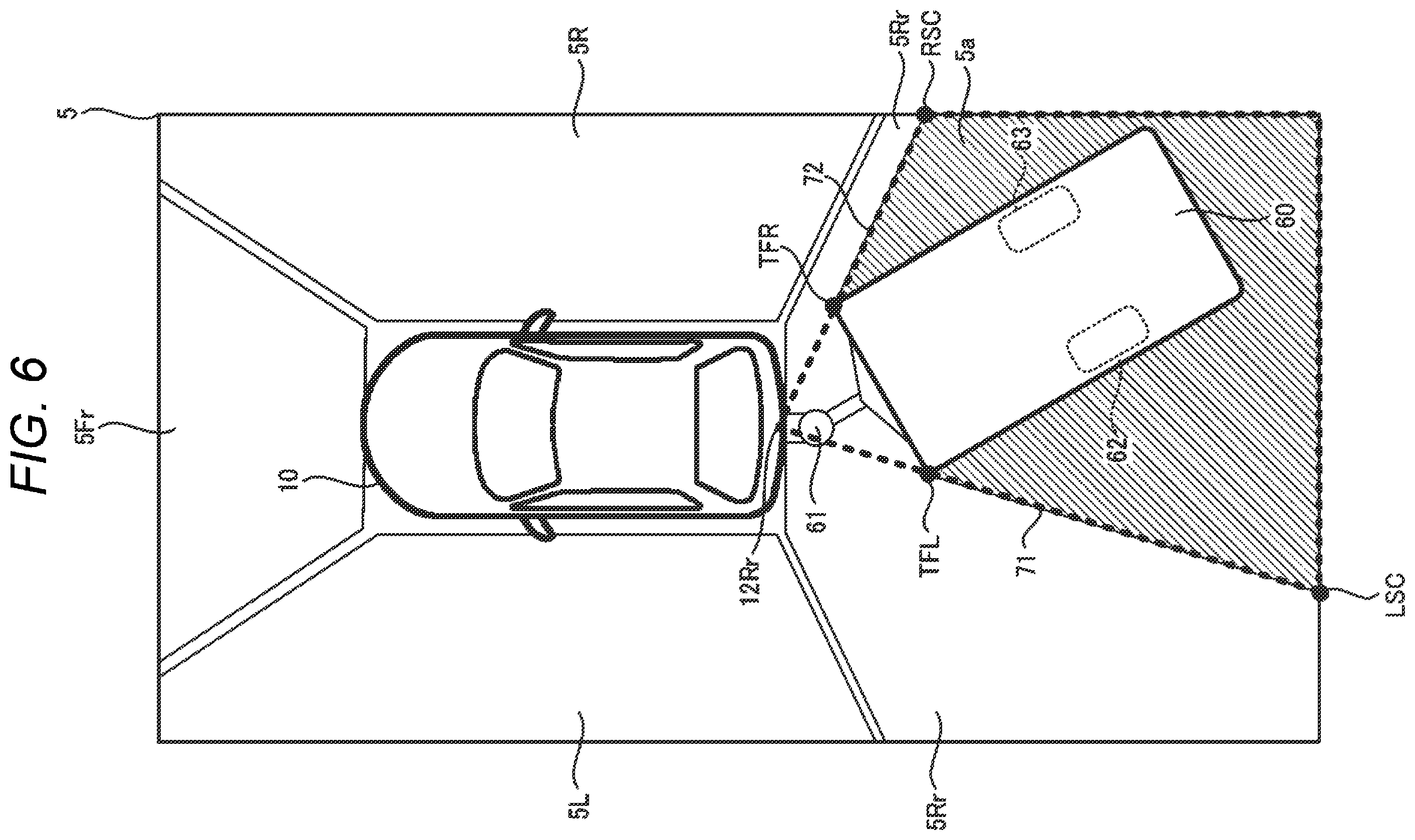 Patent US12496970 Figure 6 – Device, method, and program for generating an overhead image around a vehicle relative to a target object