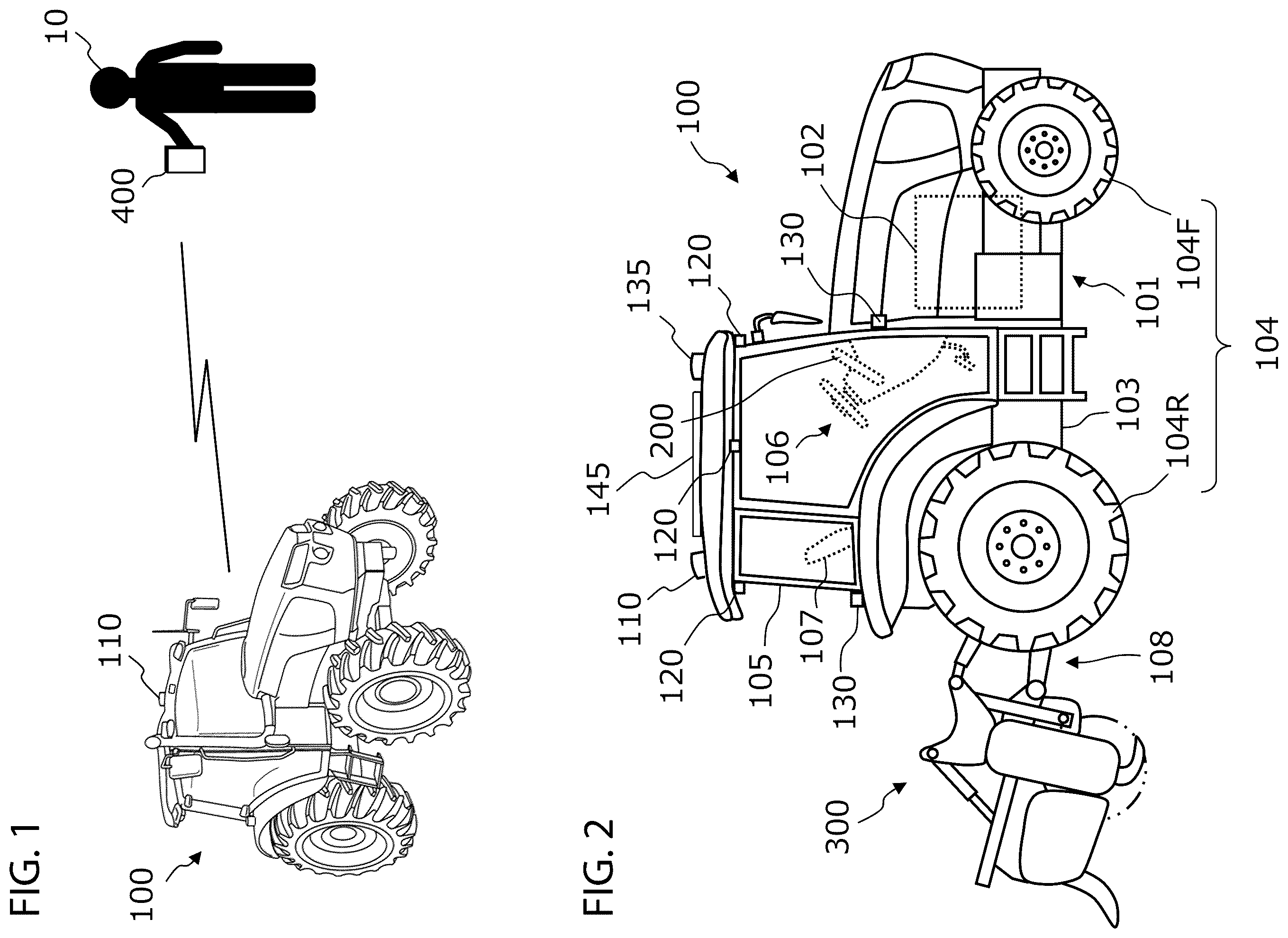 Patent US12496971 Figure 1 – Systems and methods for work vehicles