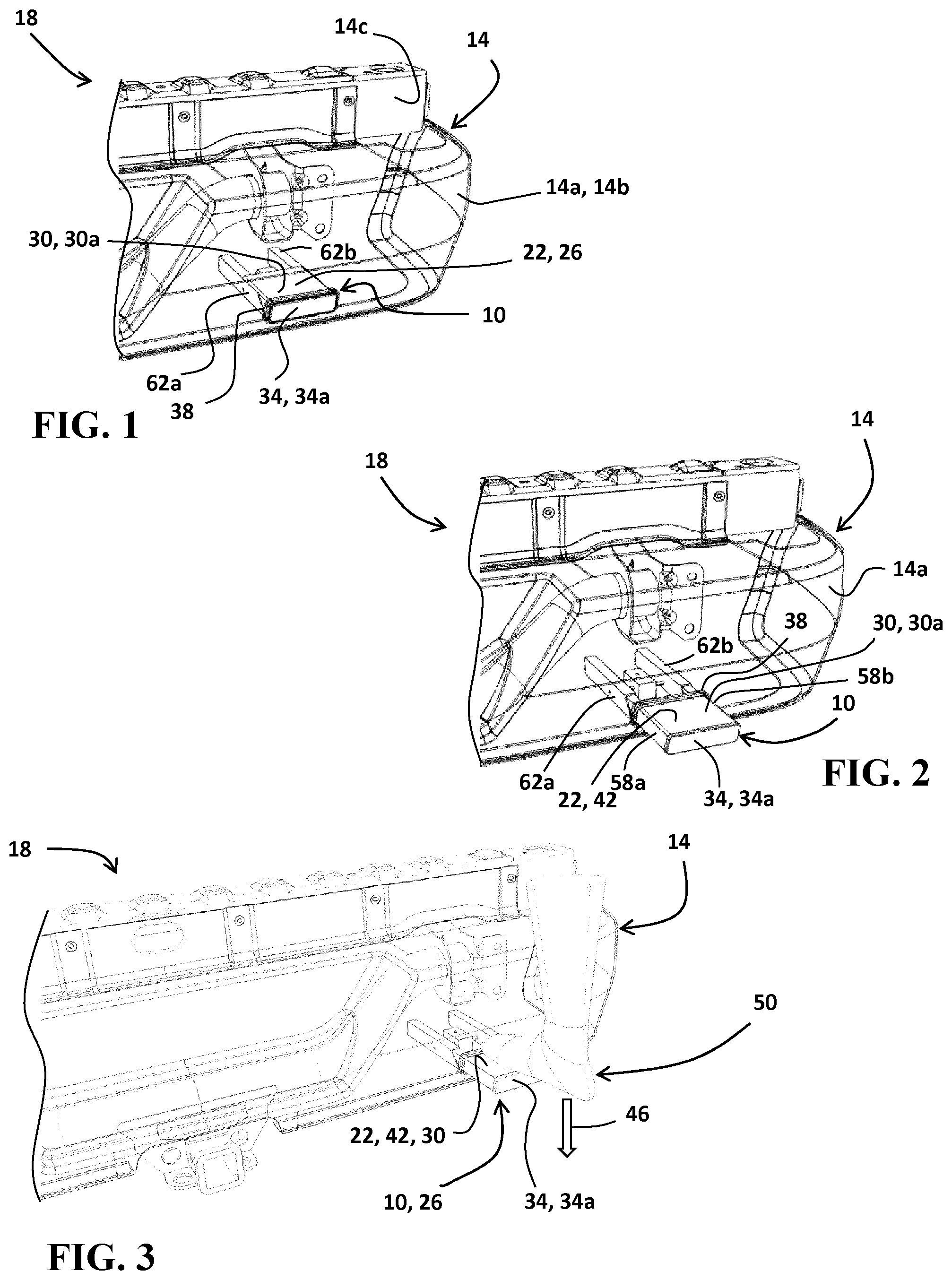 Patent US12496975 Figure 1 – Retractable composite bumper step assist and storage compartment