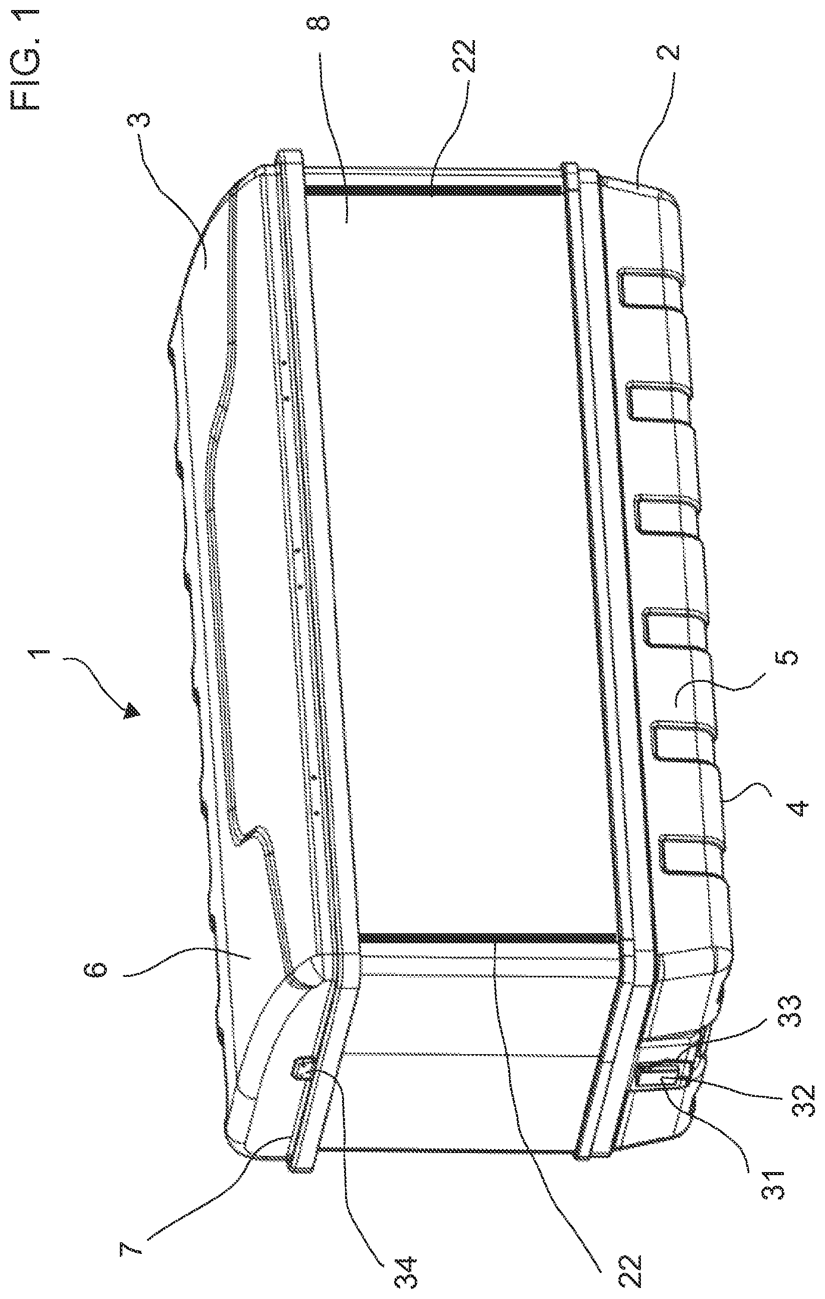 Patent US12496978 Figure 1 – Luggage box