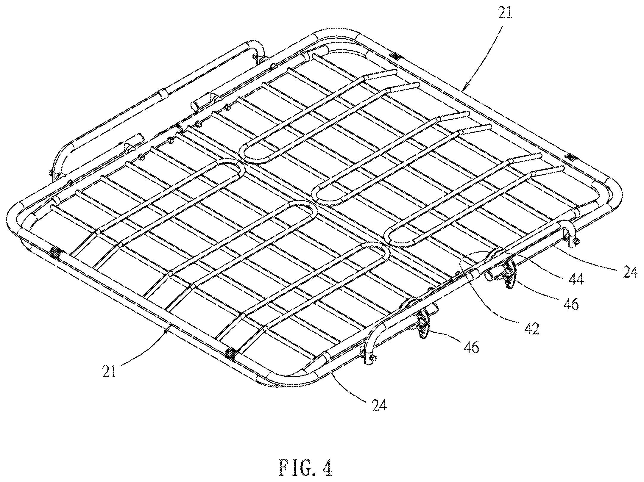 Patent US12496979 Figure 4 – Vehicular roof rack