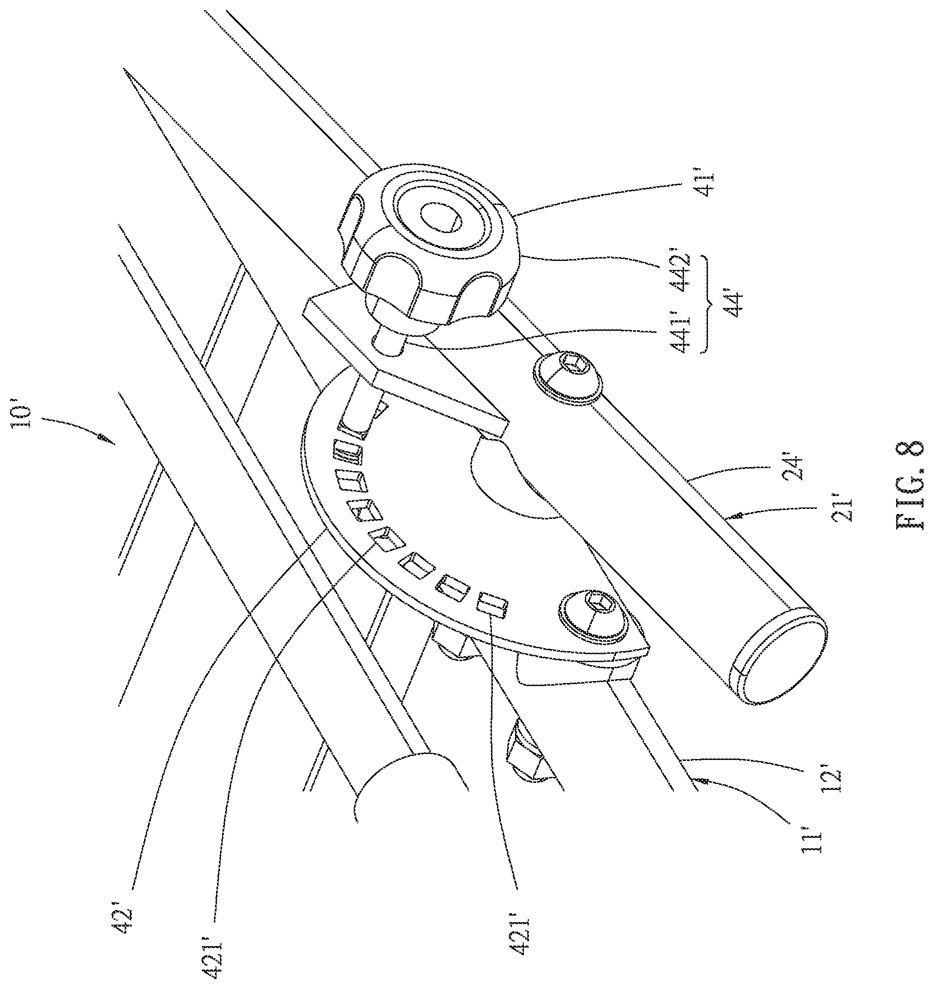 Patent US12496979 Figure 8 – Vehicular roof rack