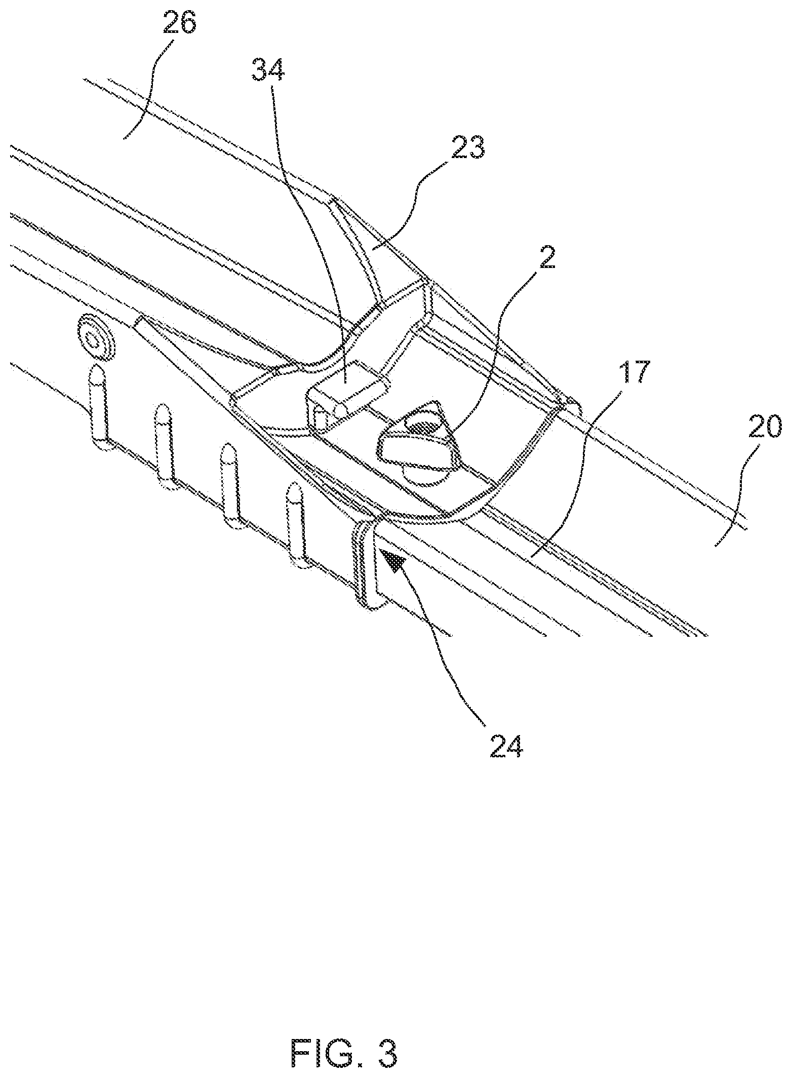 Patent US12496981 Figure 3 – Rear load carrier, clamping device and system