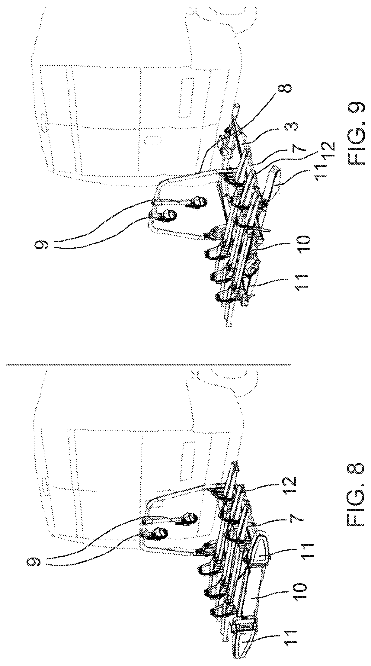 Patent US12496981 Figure 7 – Rear load carrier, clamping device and system
