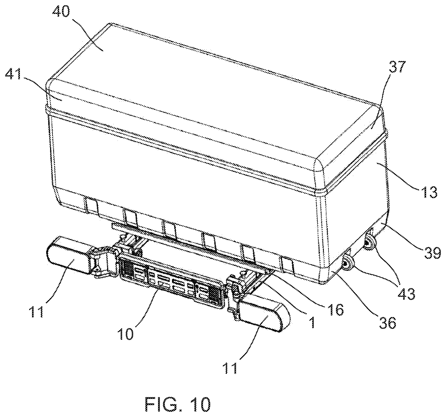 Patent US12496981 Figure 8 – Rear load carrier, clamping device and system