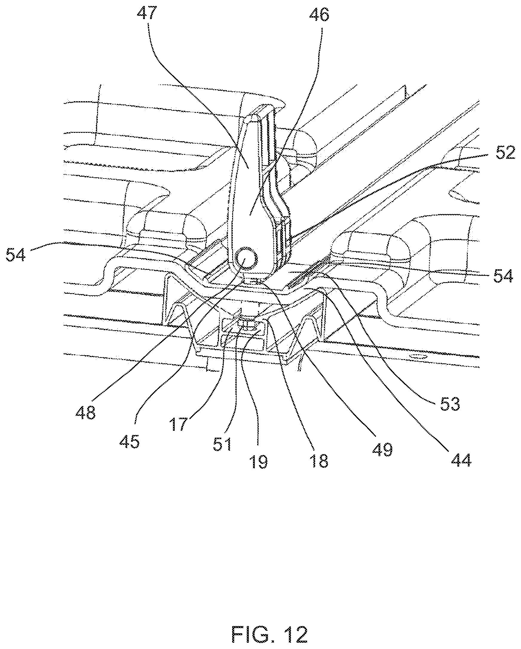 Patent US12496981 Figure 10 – Rear load carrier, clamping device and system