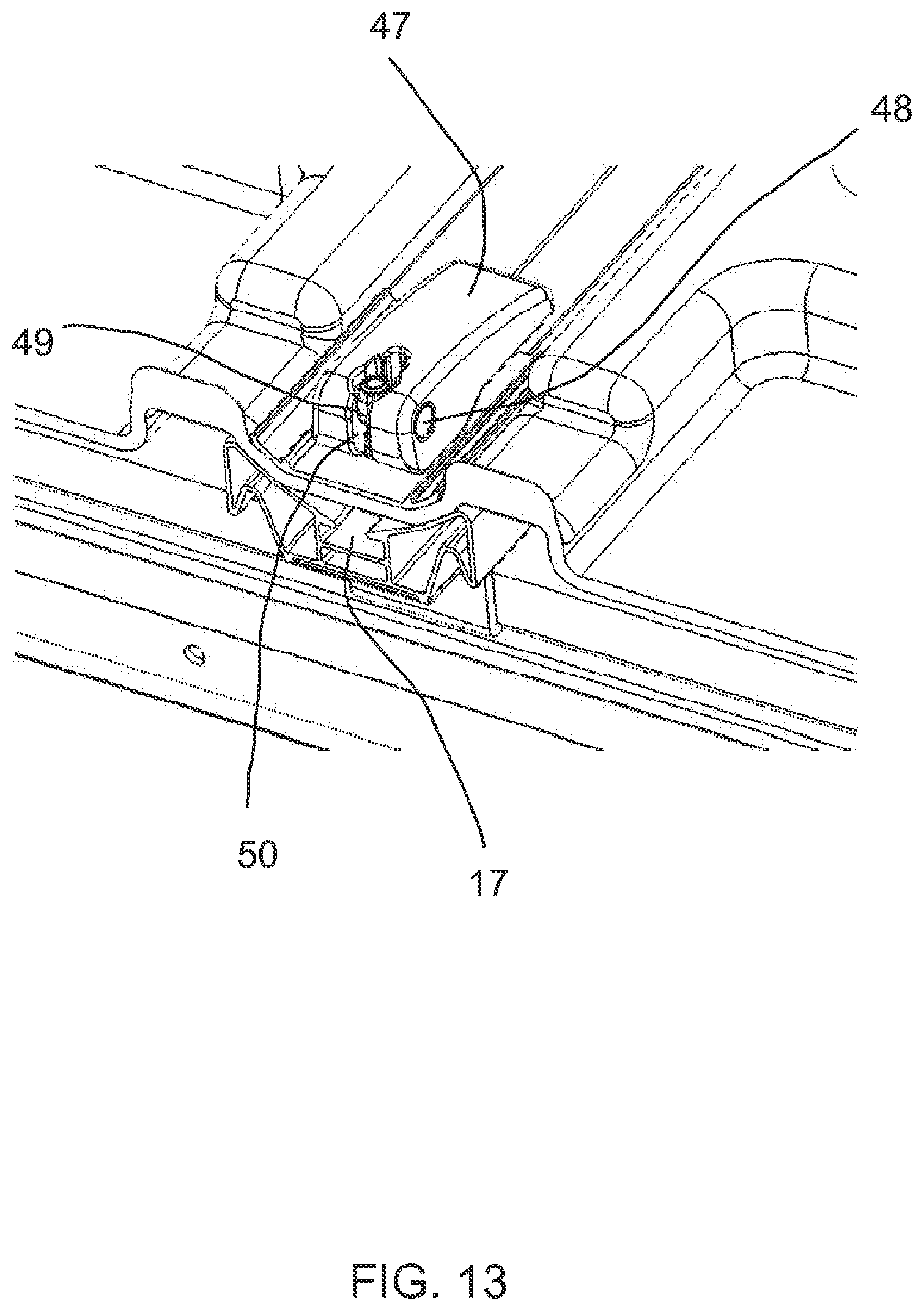 Patent US12496981 Figure 11 – Rear load carrier, clamping device and system