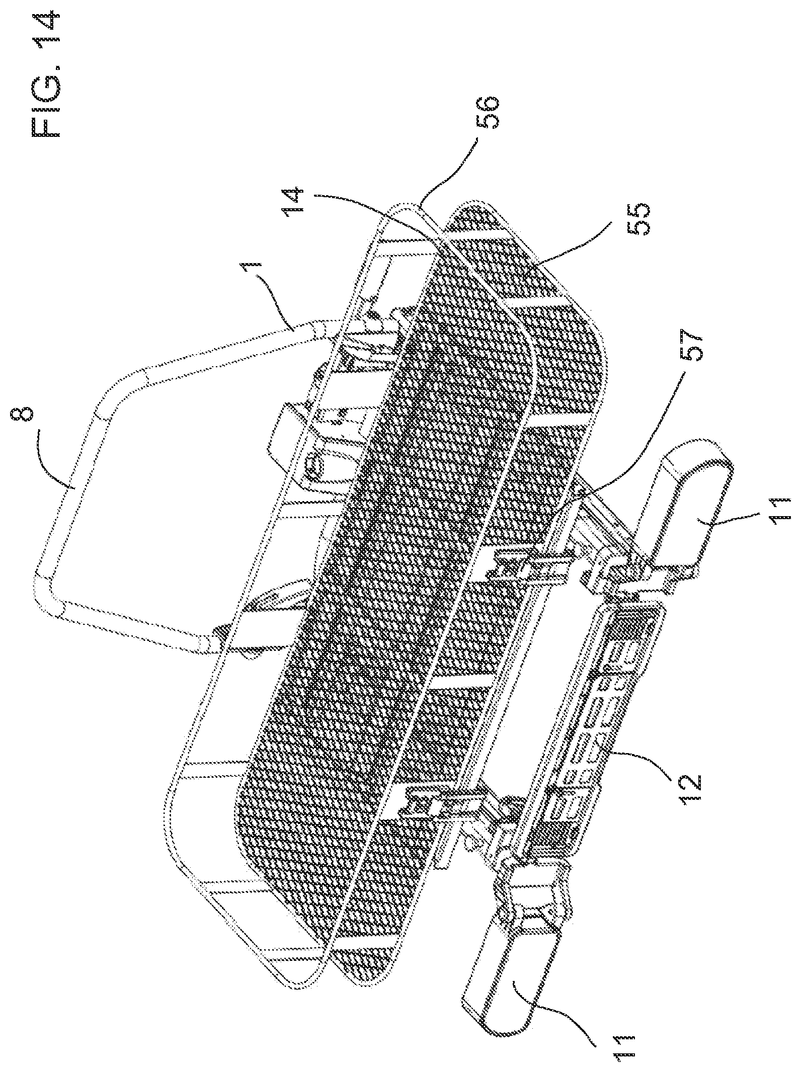 Patent US12496981 Figure 12 – Rear load carrier, clamping device and system