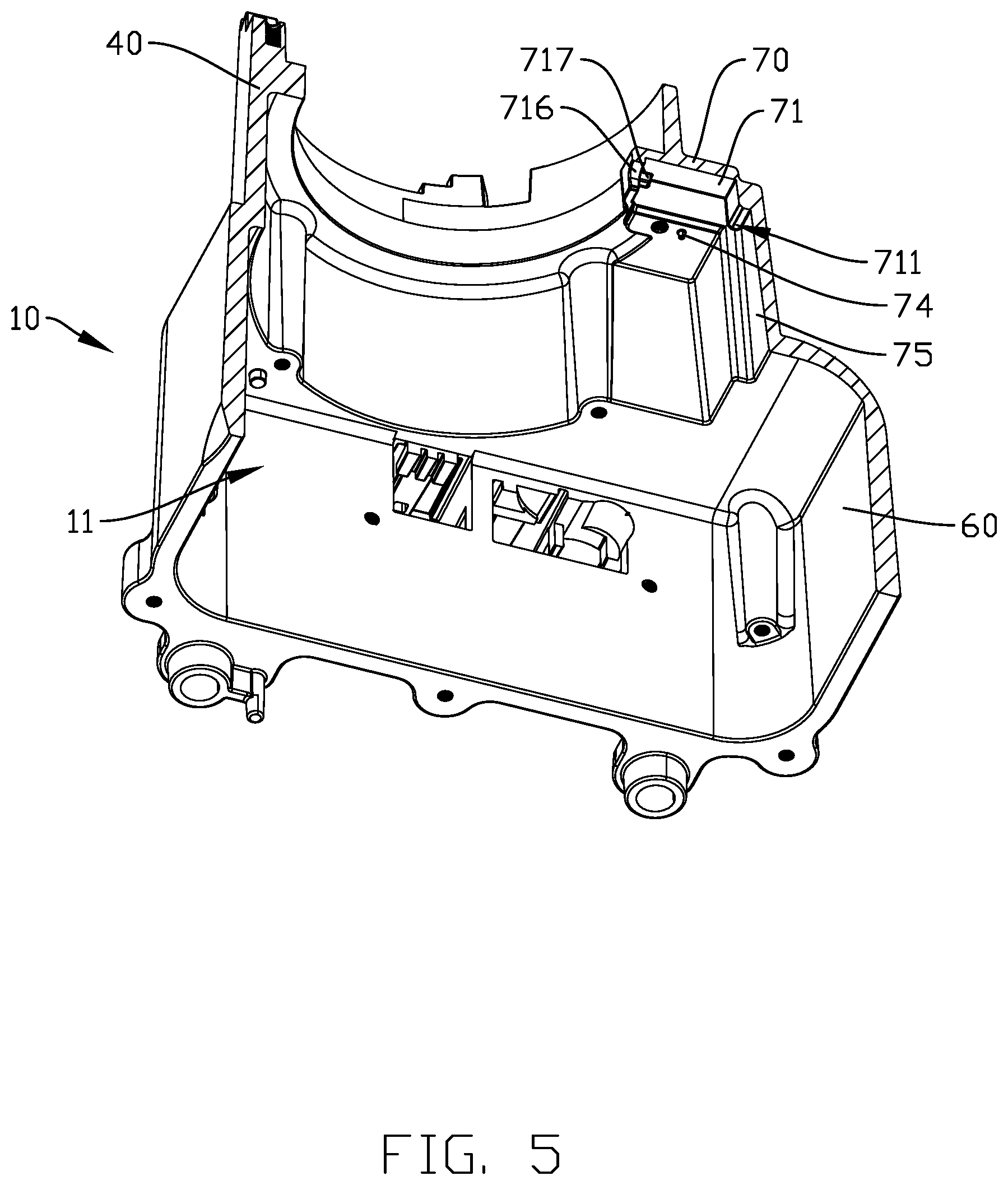 Patent US12496983 Figure 5 – Screen bracket and vehicle-mounted rotating screen