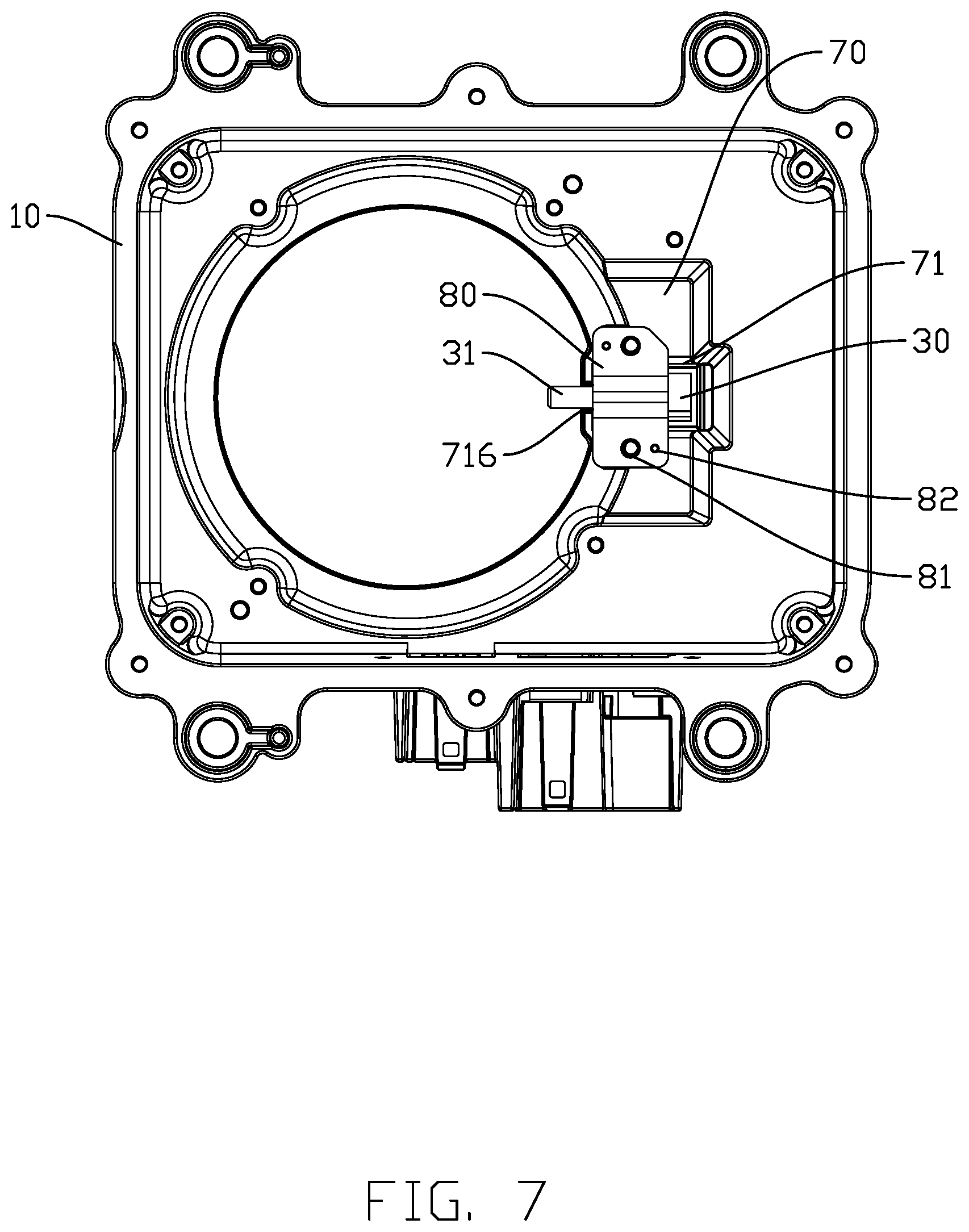 Patent US12496983 Figure 7 – Screen bracket and vehicle-mounted rotating screen
