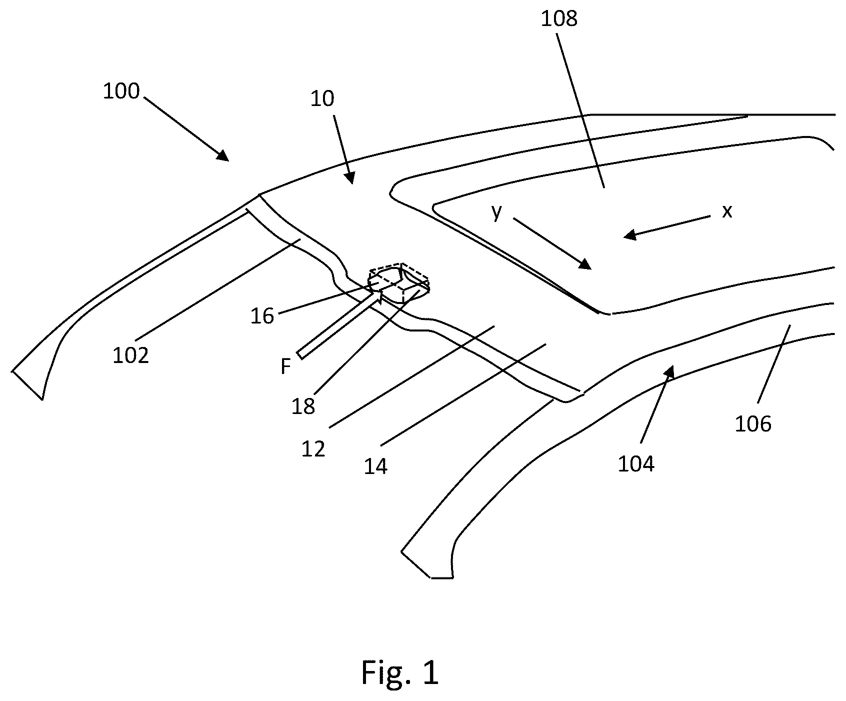 Patent US12496985 Figure 1 – Roof module for forming a vehicle roof