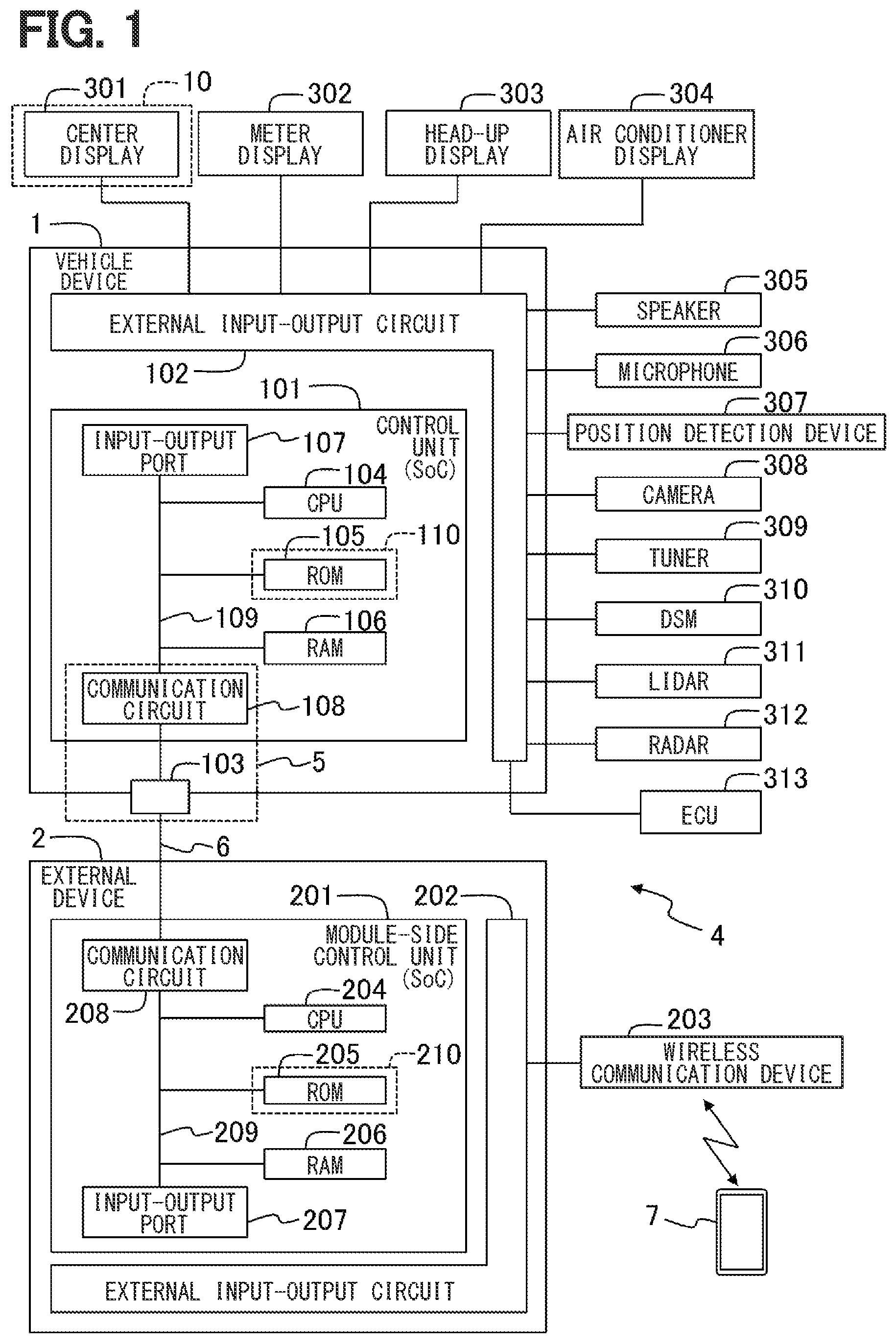 Patent US12496986 Figure 1 – Vehicle device