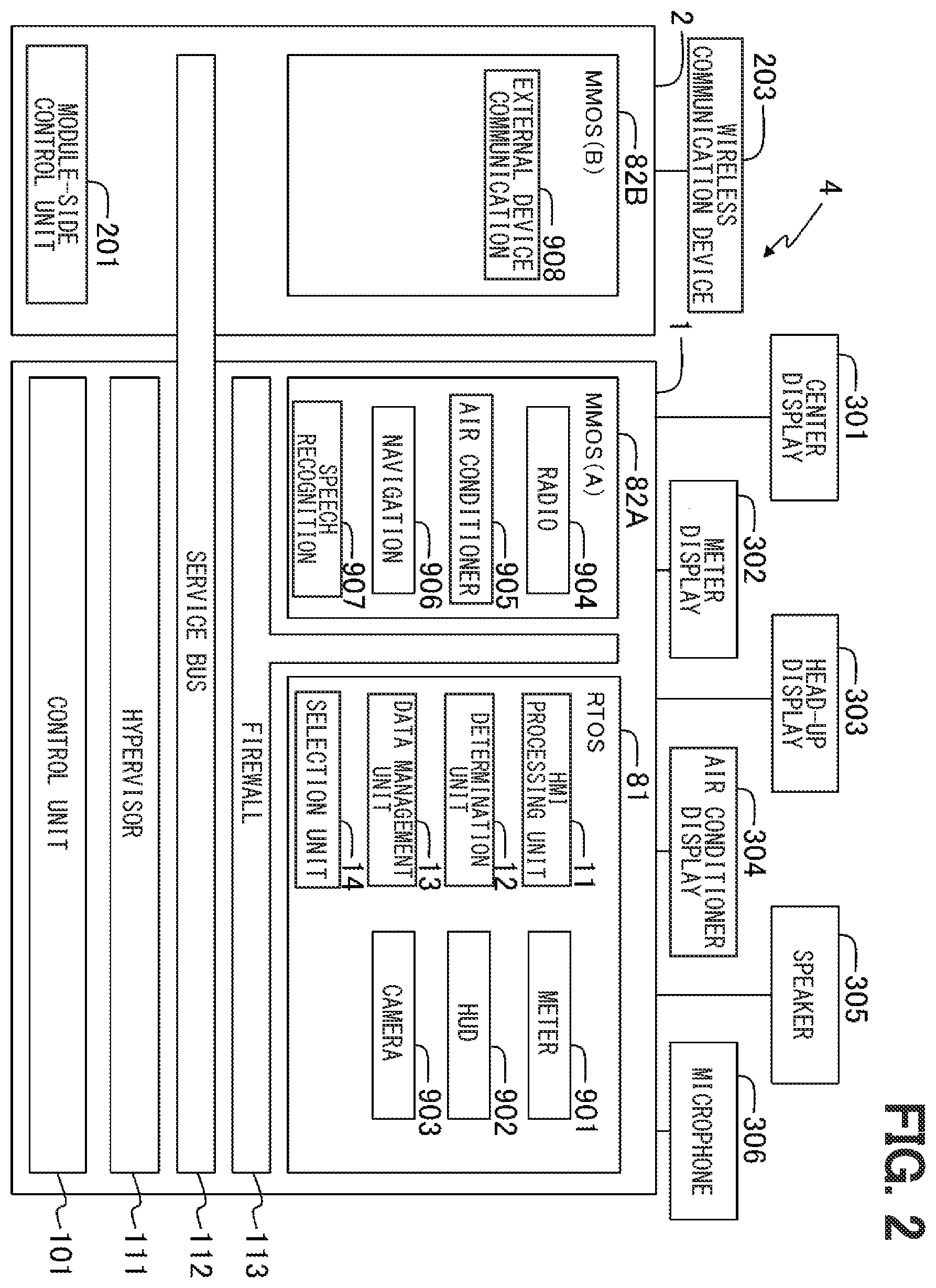 Patent US12496986 Figure 2 – Vehicle device