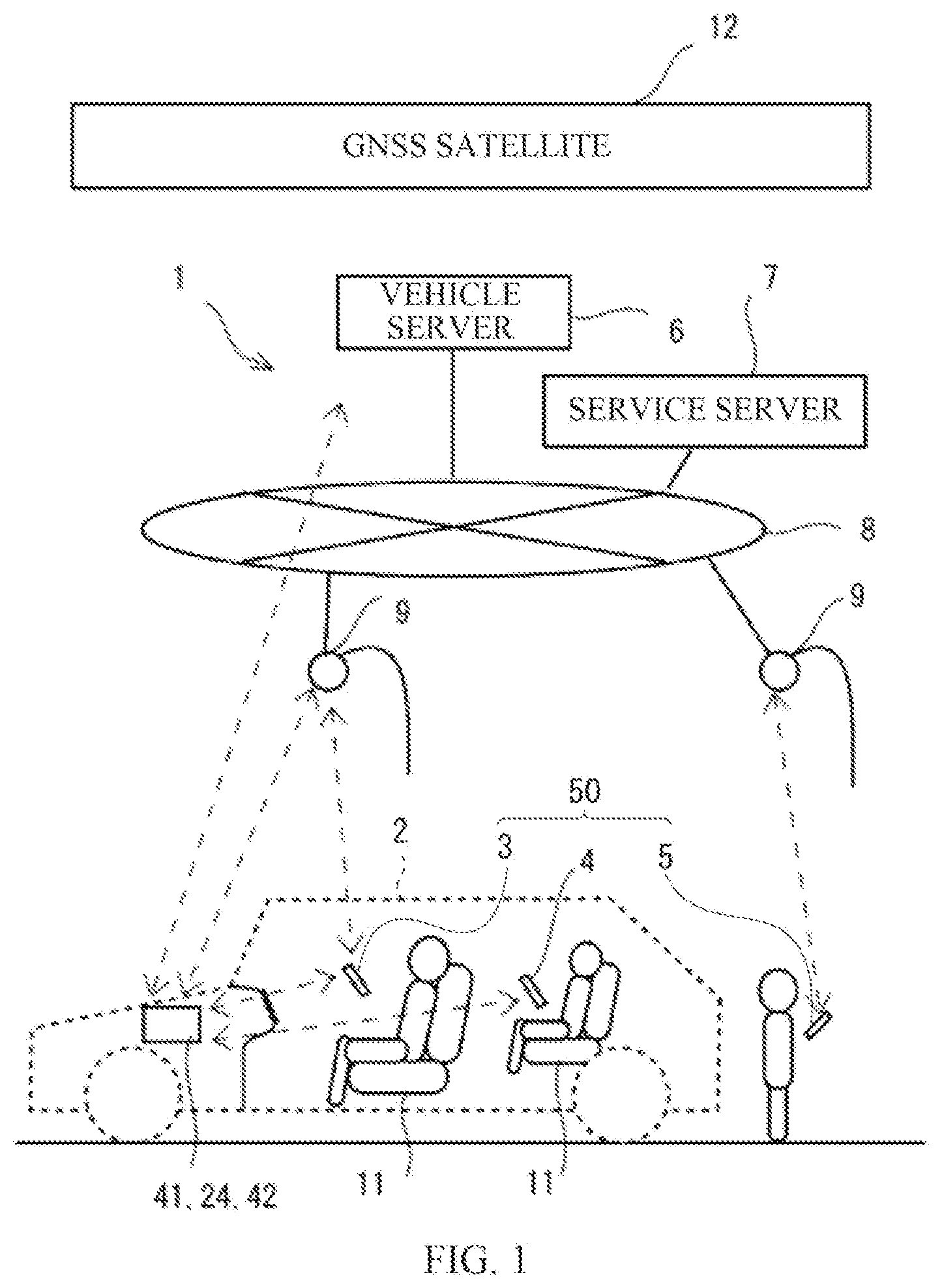 Patent US12496989 Figure 1 – Vehicle external communication control system for terminal in vehicle