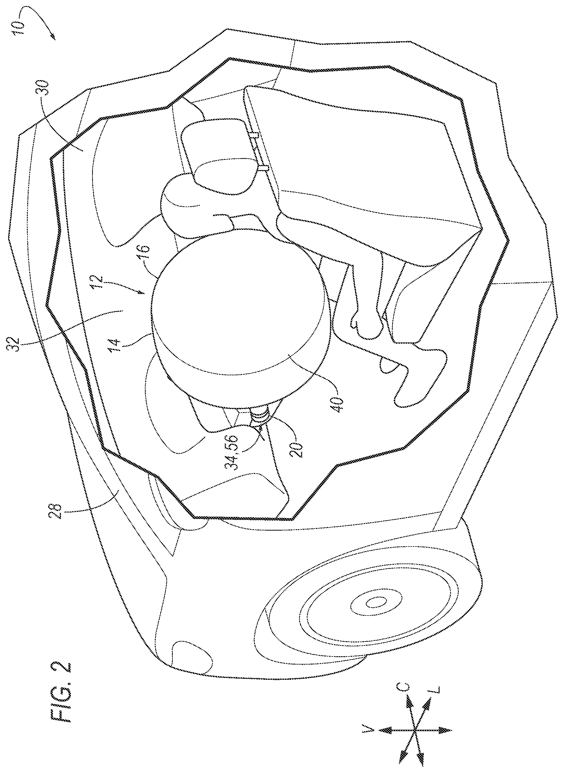 Patent US12496995 Figure 2 – Vehicle airbag with elastic vent assembly