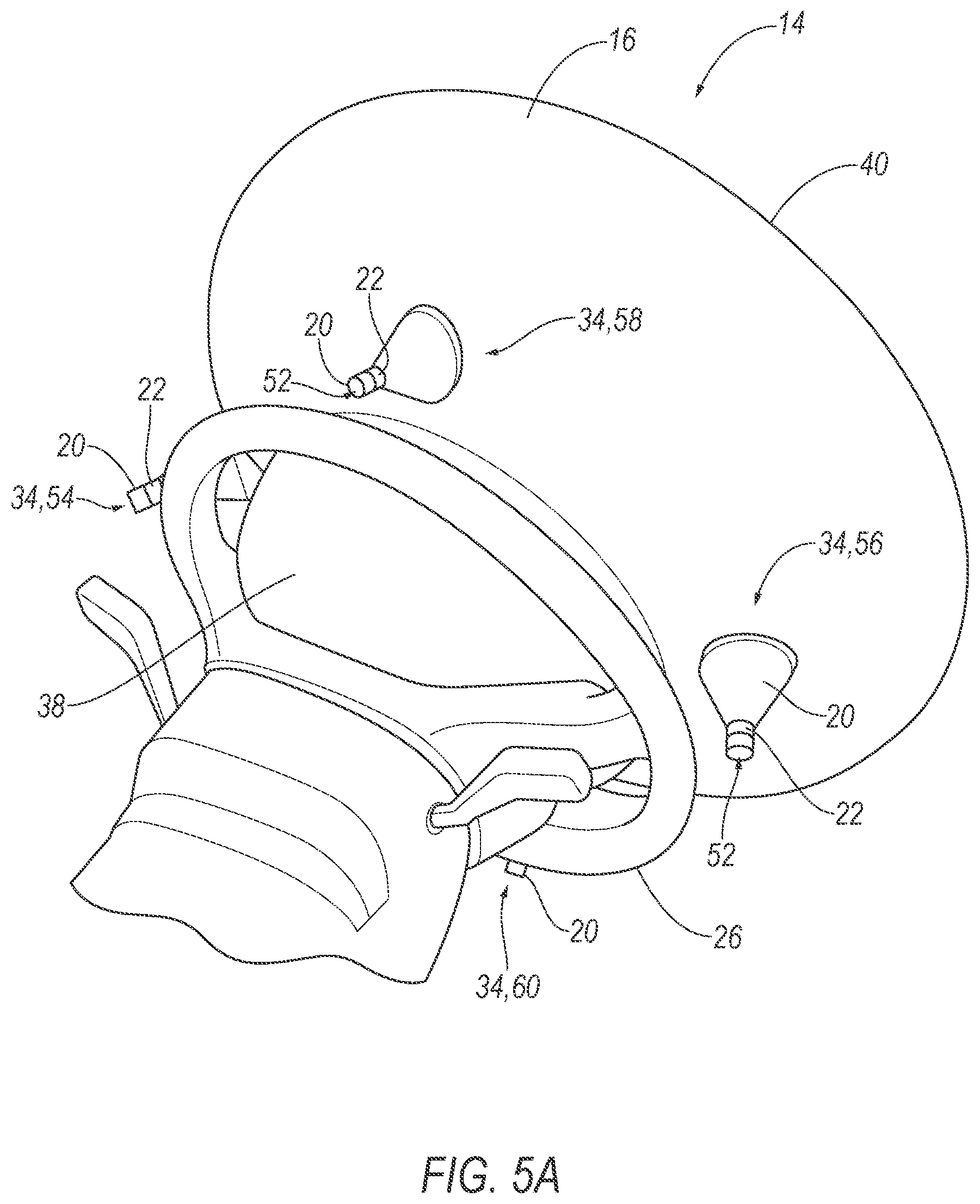 Patent US12496995 Figure 5 – Vehicle airbag with elastic vent assembly
