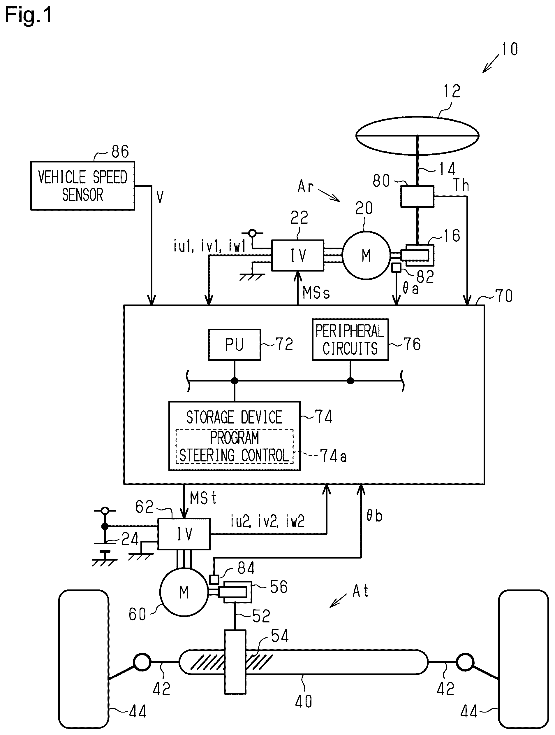 Patent US12497101 Figure 1 – Steering control device and steering control method