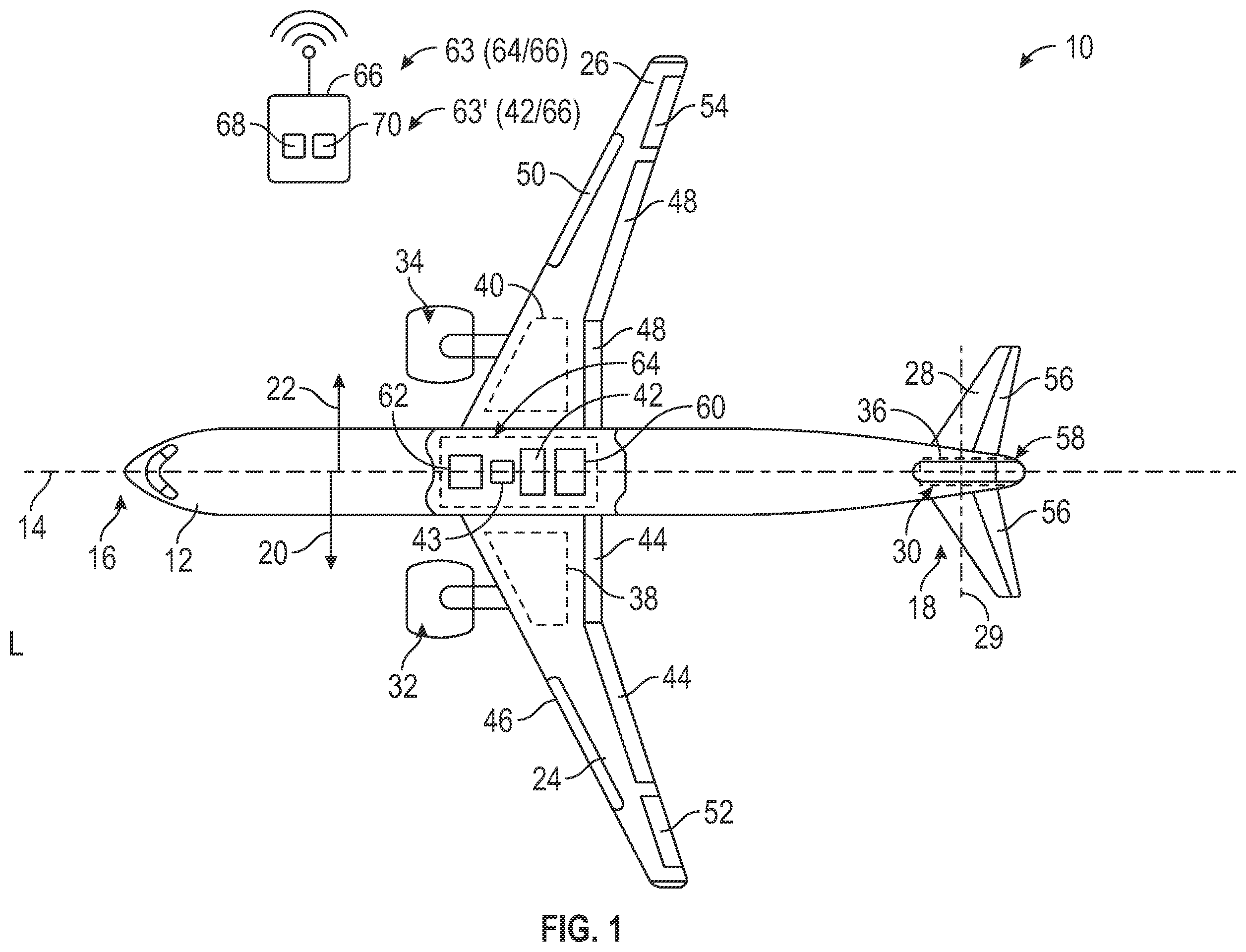Patent US12497194 Figure 1 – Aircraft monitoring system