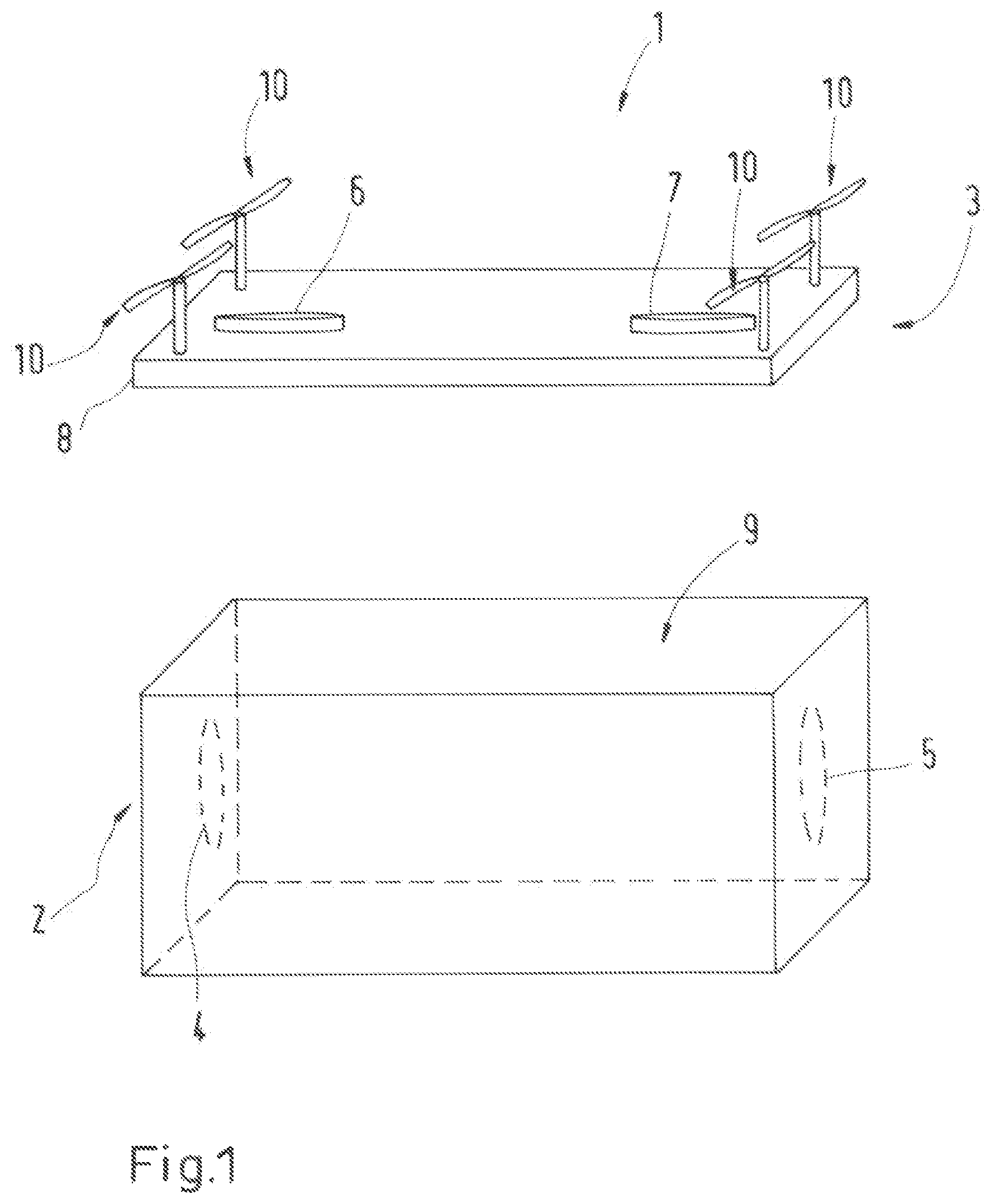 Patent US12497196 Figure 1 – Goods transport by means of unmanned aircraft and transport containers