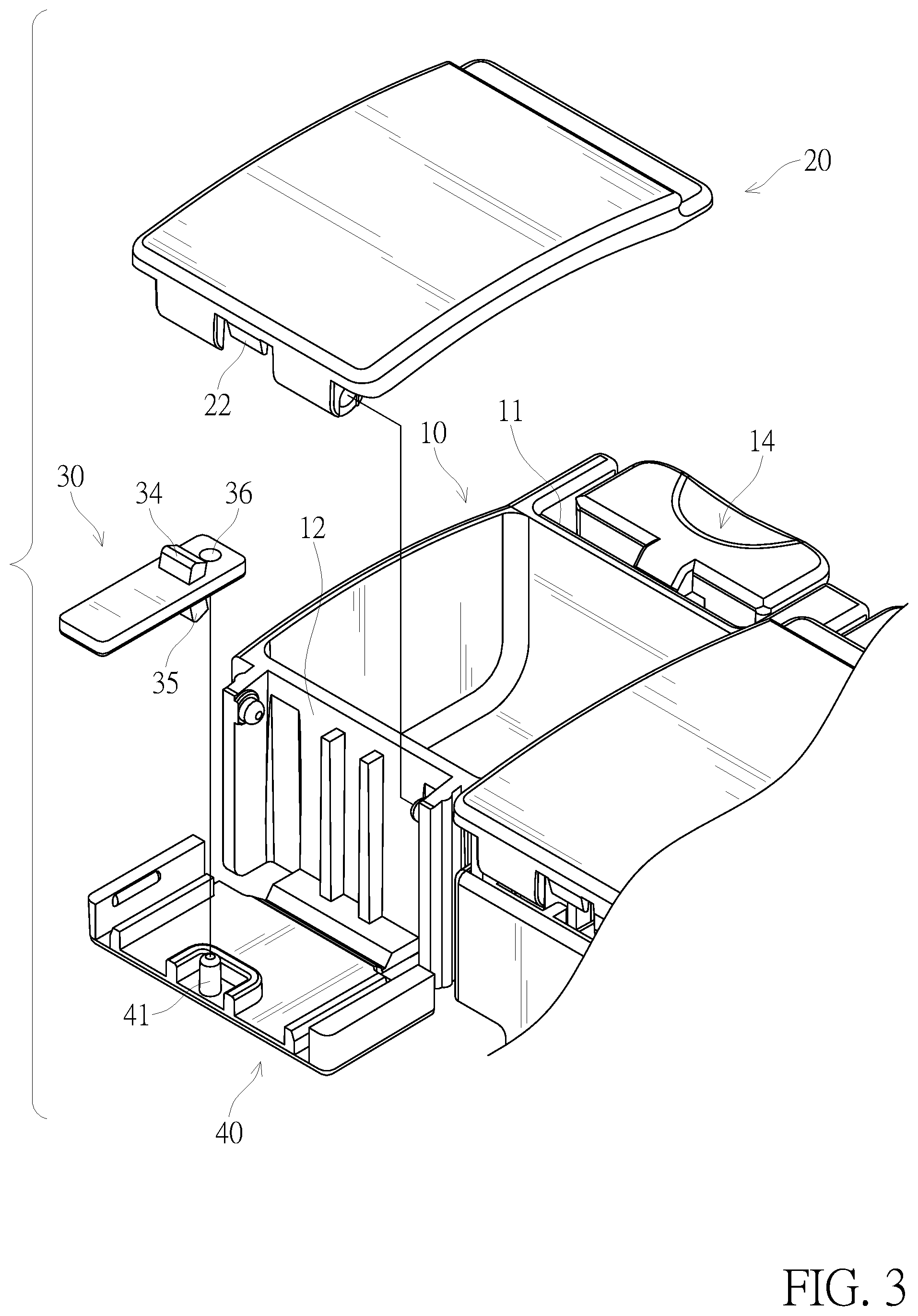 Patent US12497217 Figure 3 – Pill container