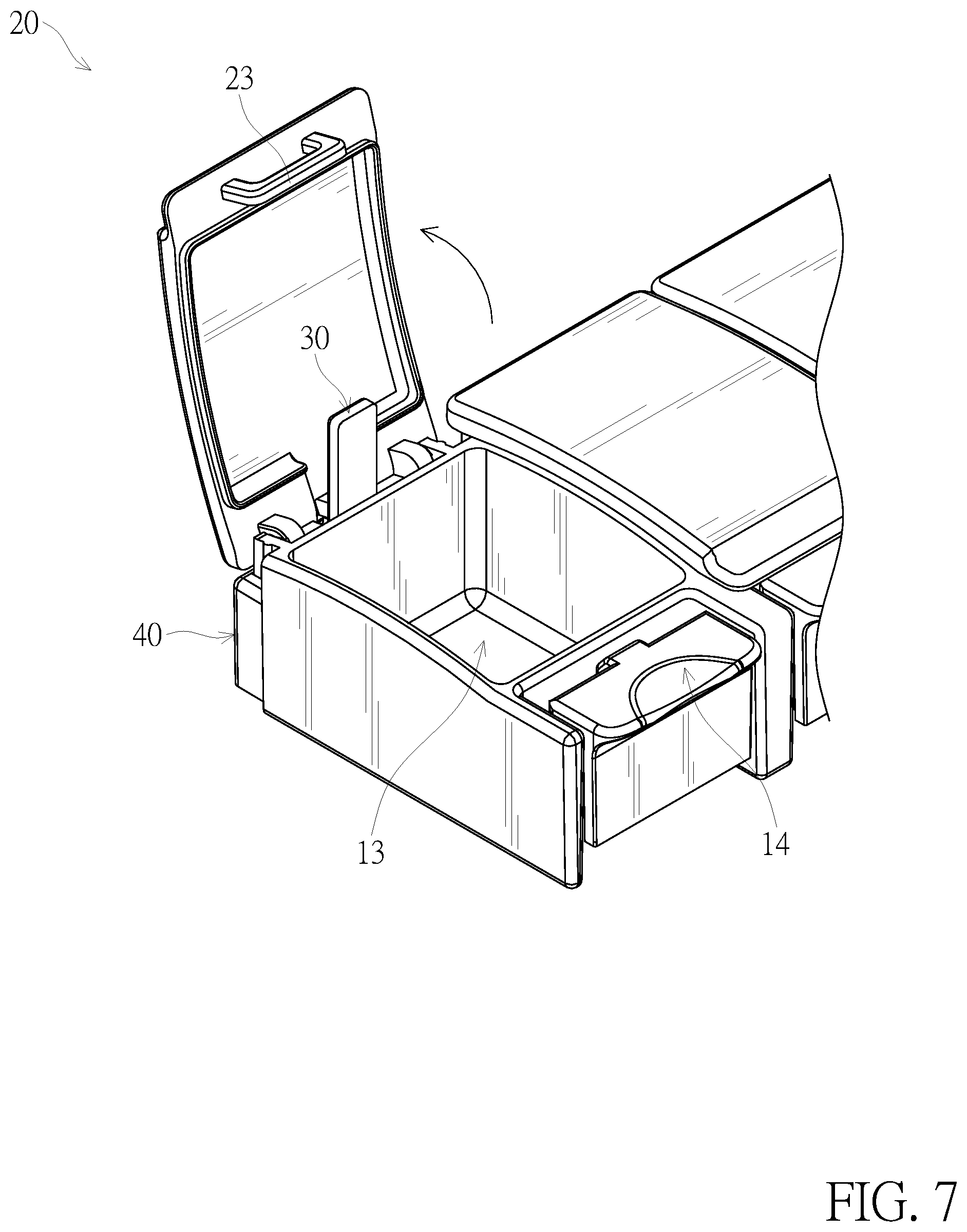 Patent US12497217 Figure 7 – Pill container