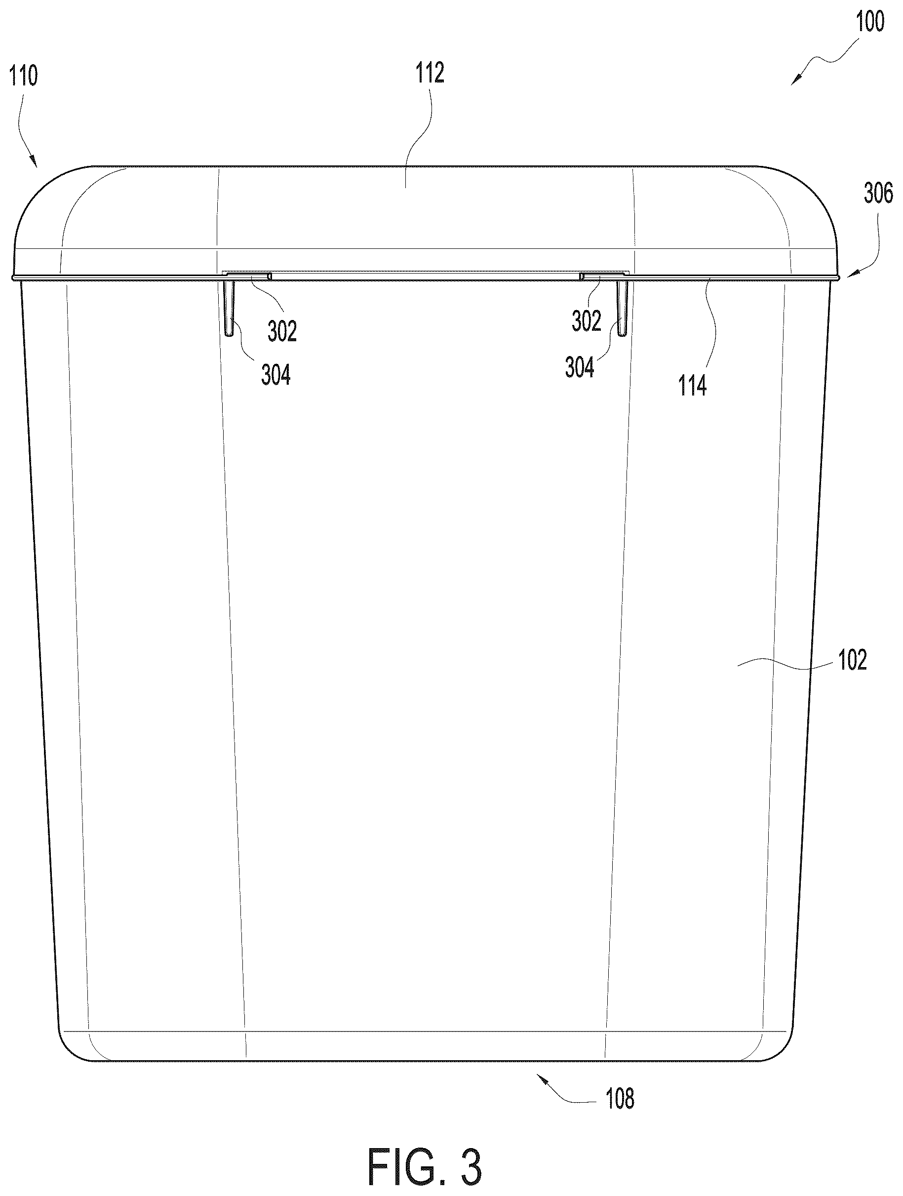 Patent US12497220 Figure 3 – Tamper evident tub