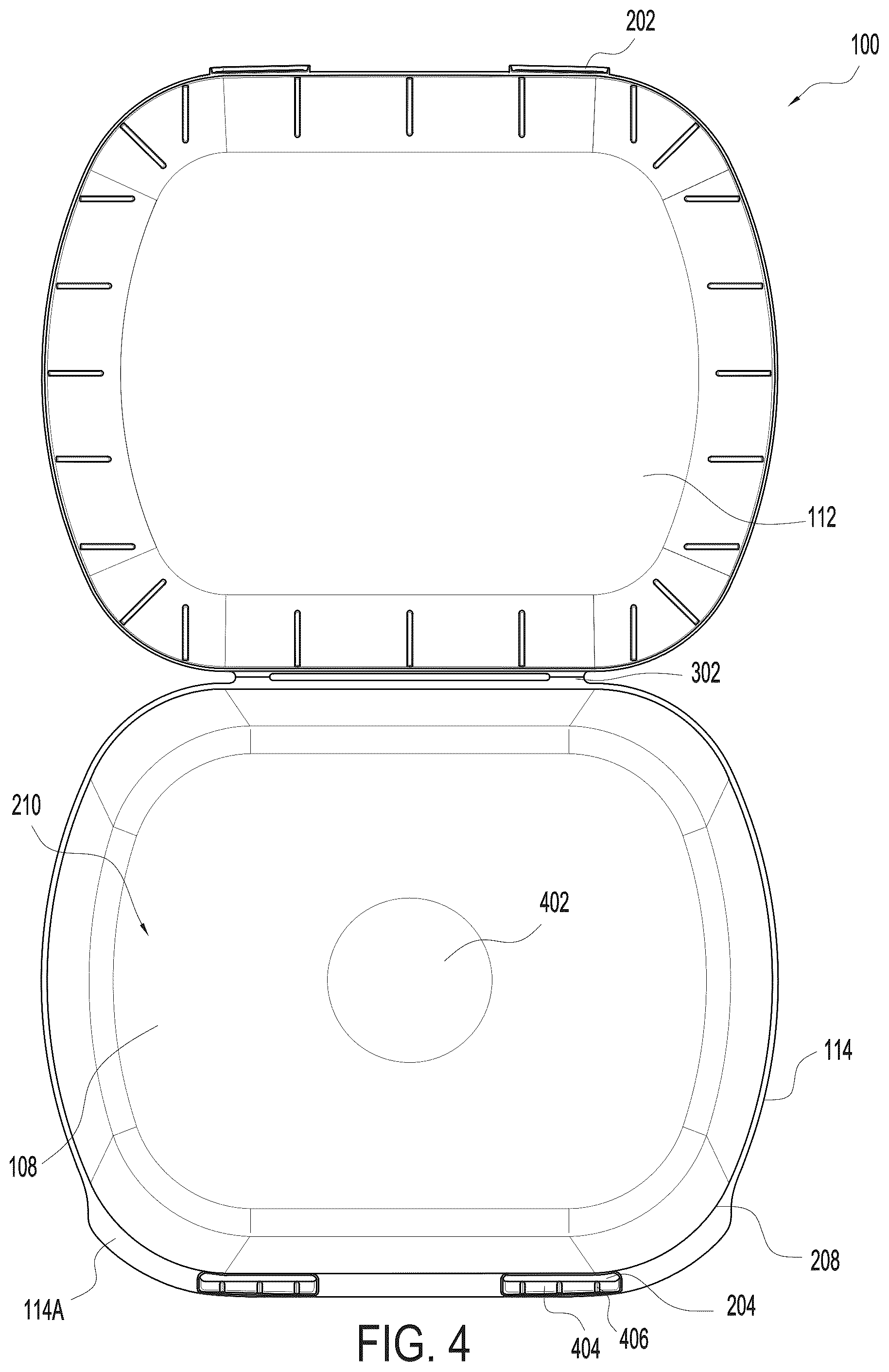Patent US12497220 Figure 4 – Tamper evident tub