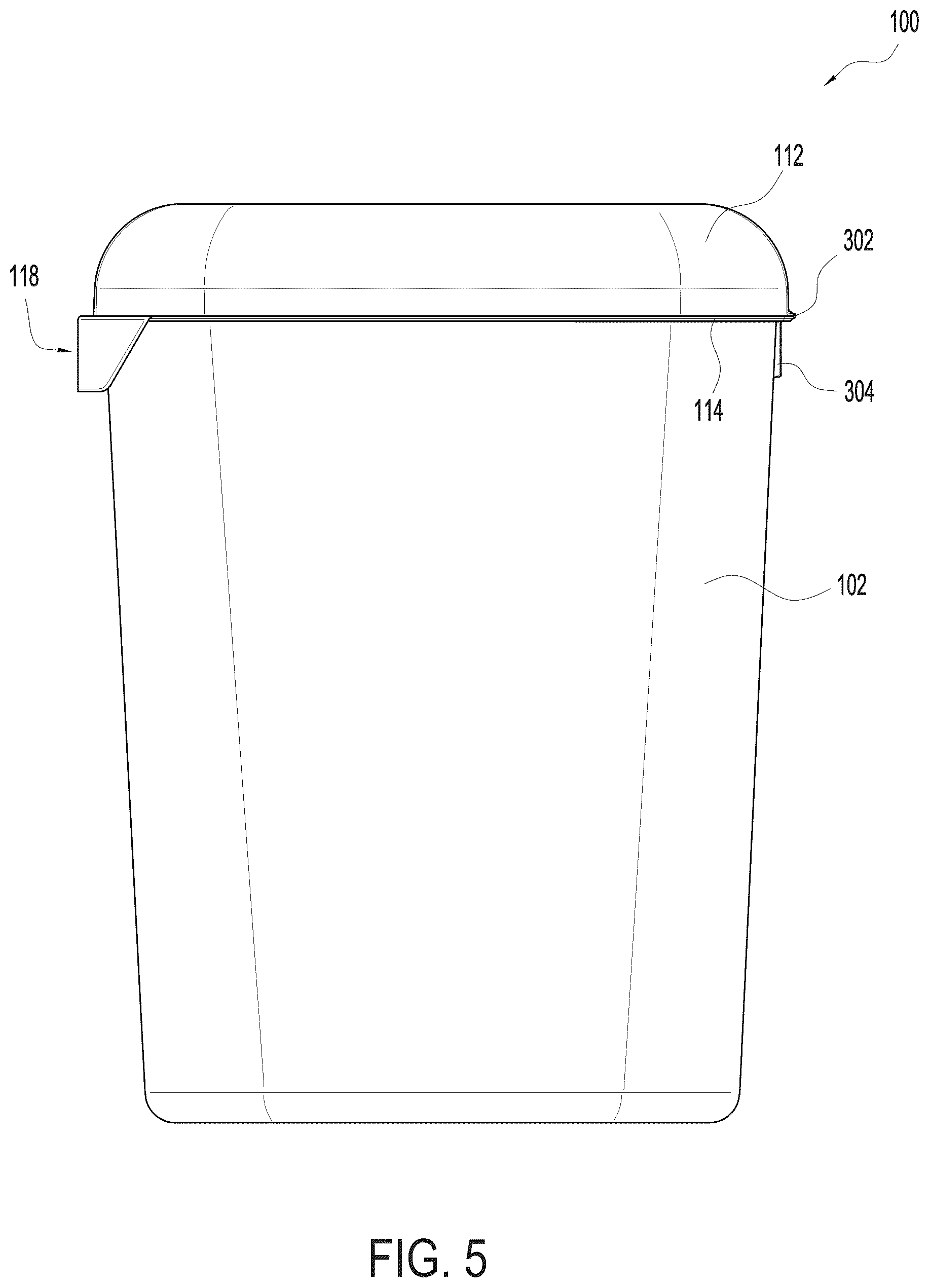 Patent US12497220 Figure 5 – Tamper evident tub