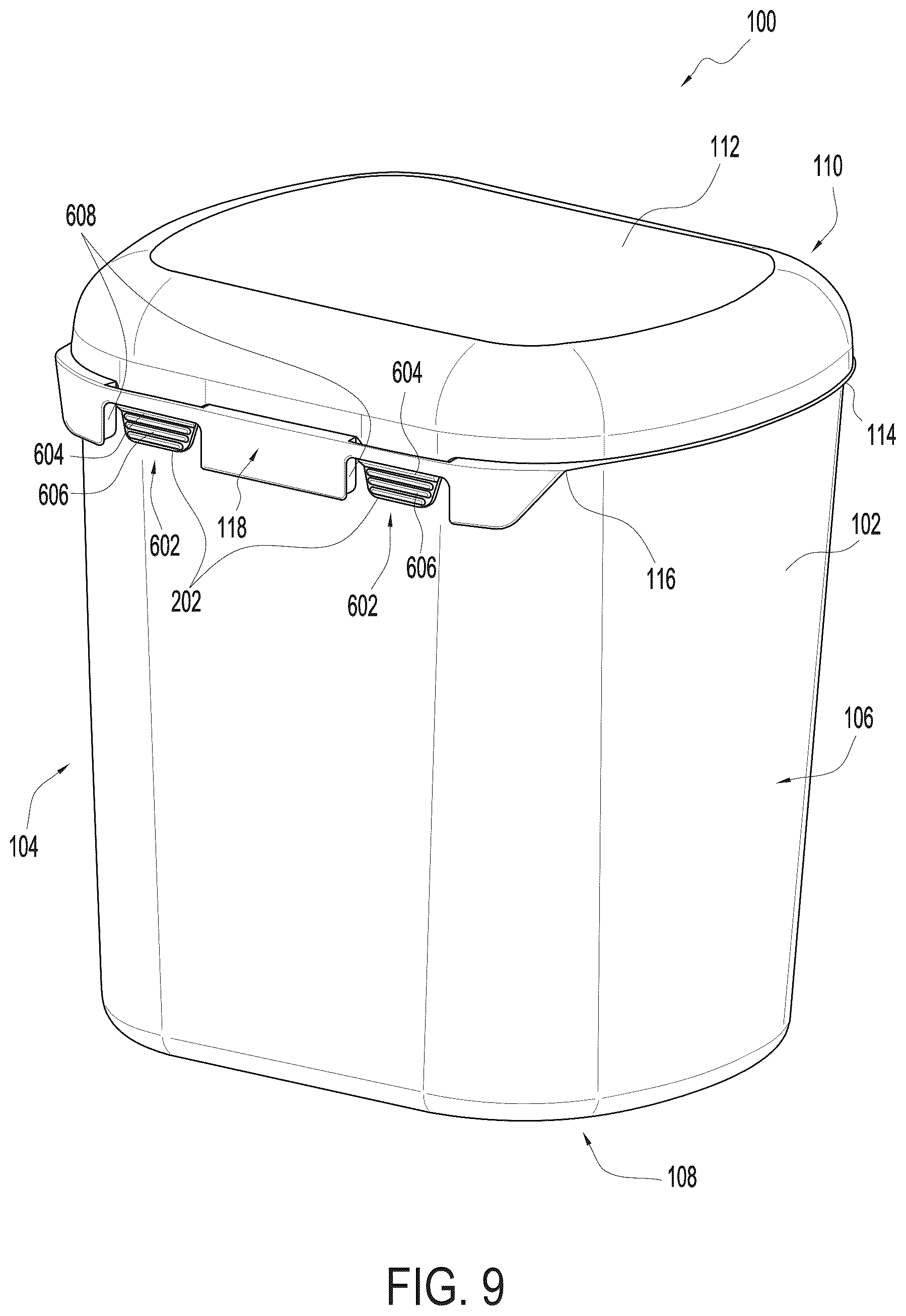 Patent US12497220 Figure 9 – Tamper evident tub