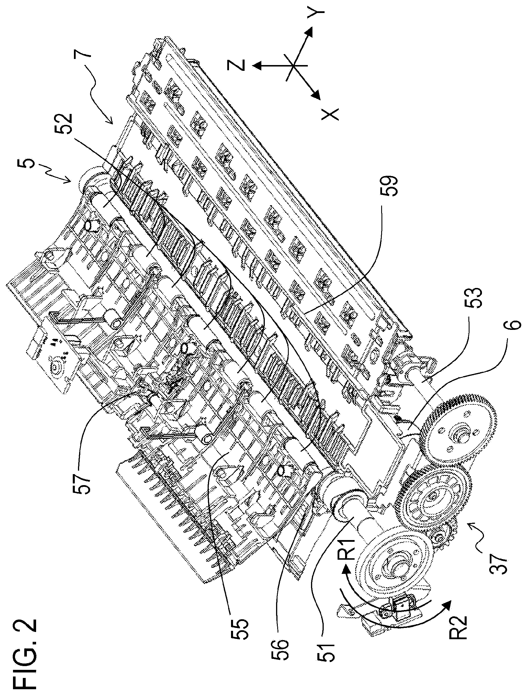 Patent US12497255 Figure 2 – Conveying apparatus and recording device
