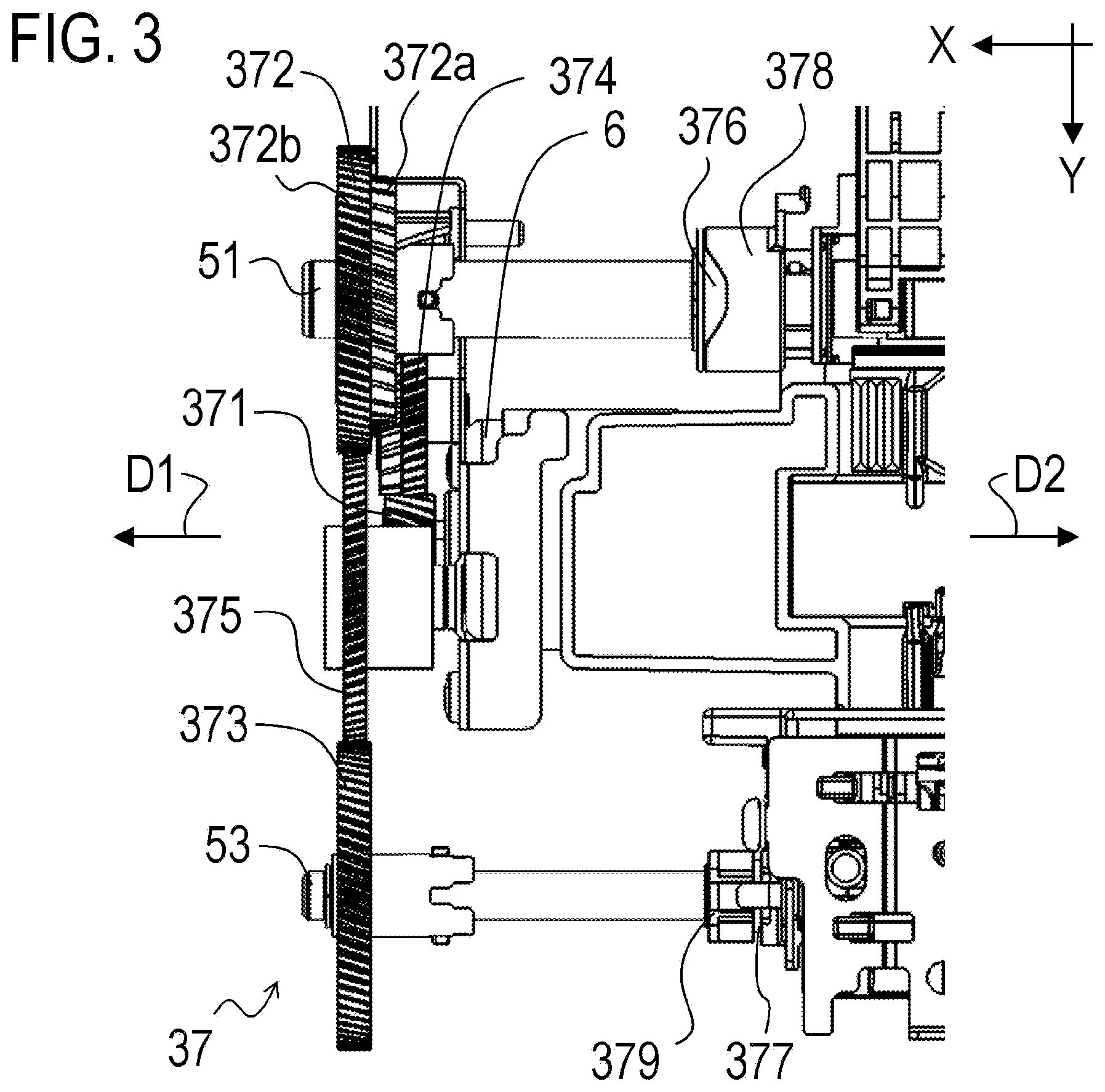 Patent US12497255 Figure 3 – Conveying apparatus and recording device