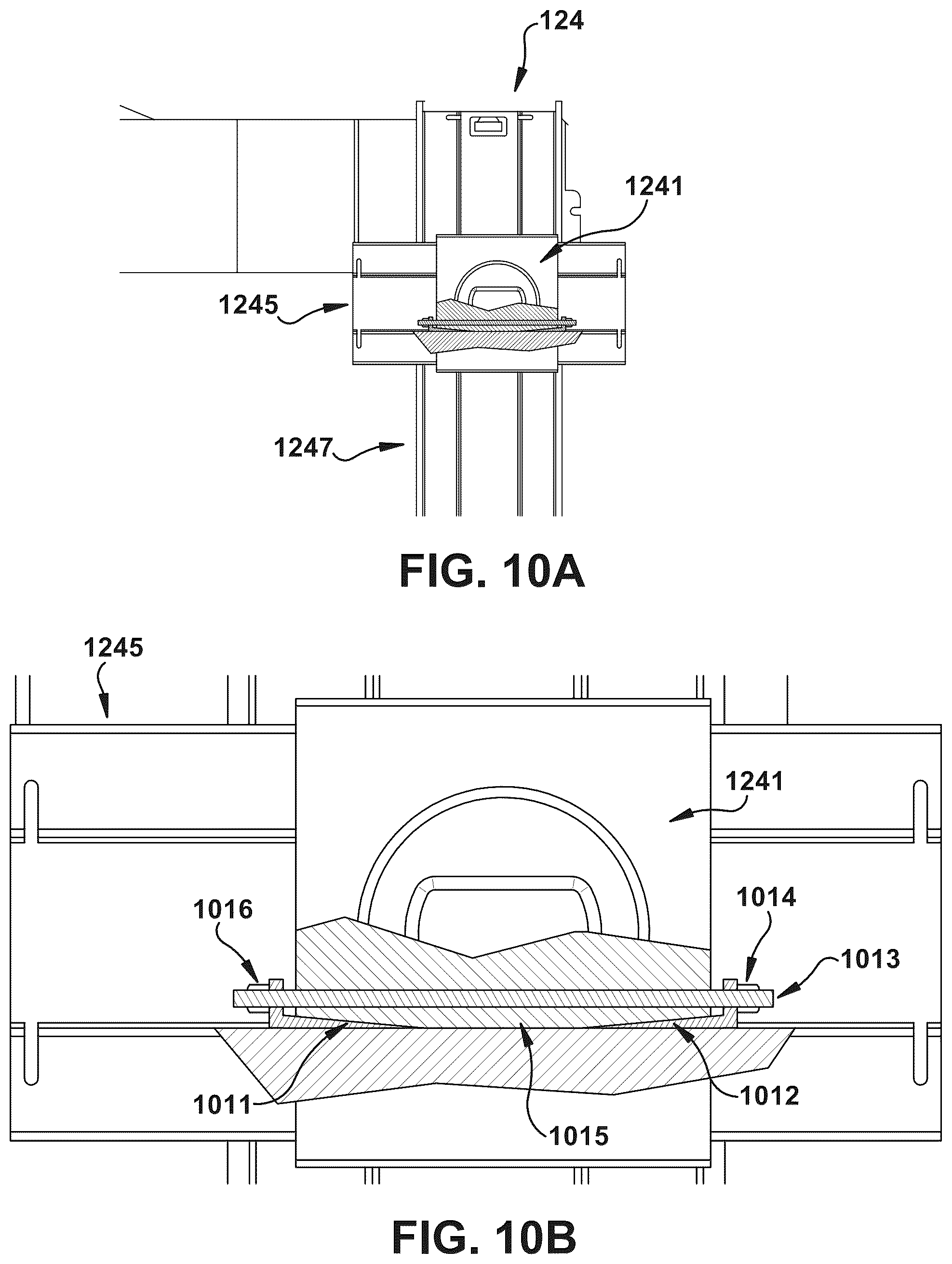 Patent US12497268 Figure 10 – Interconnection unit configured to connect modules of a cargo container coupling arrangement