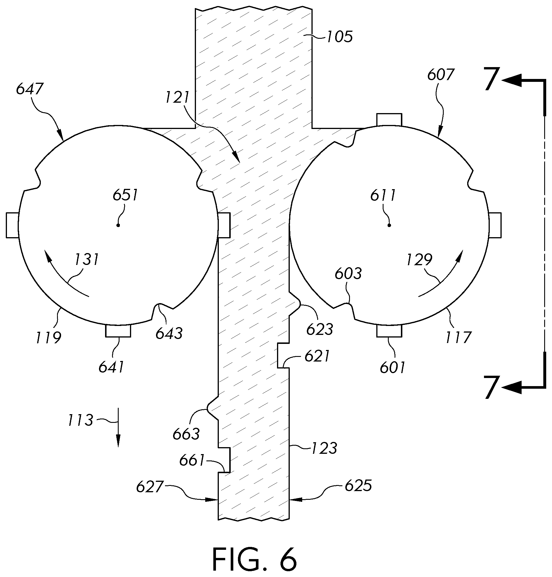 Patent US12497318 Figure 6 – Methods and apparatus for manufacturing a glass ribbon