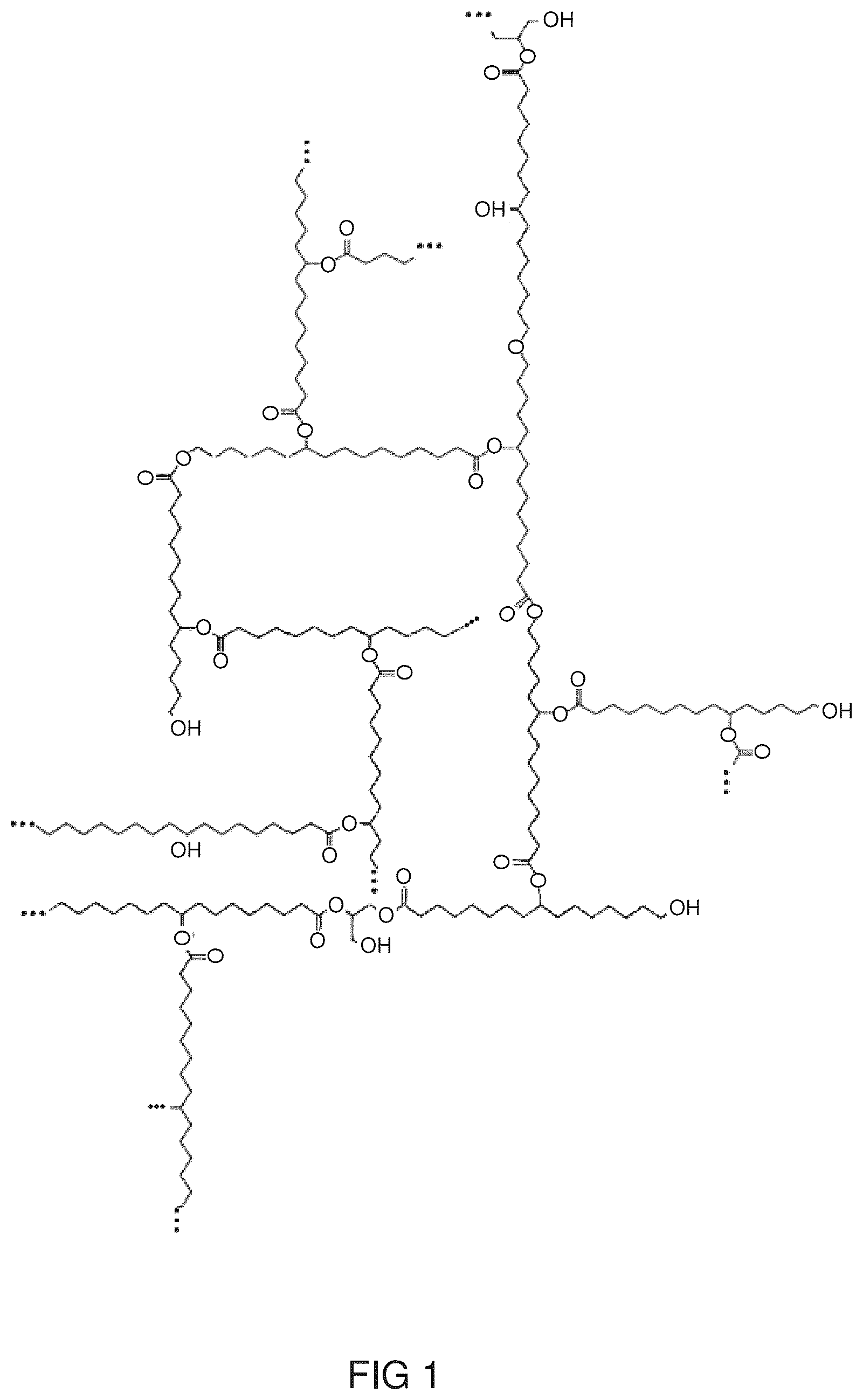 Patent US12497482 Figure 1 – Method for preparing an elastomer from a hydroxylated fatty acid and elastomer obtained by such a method