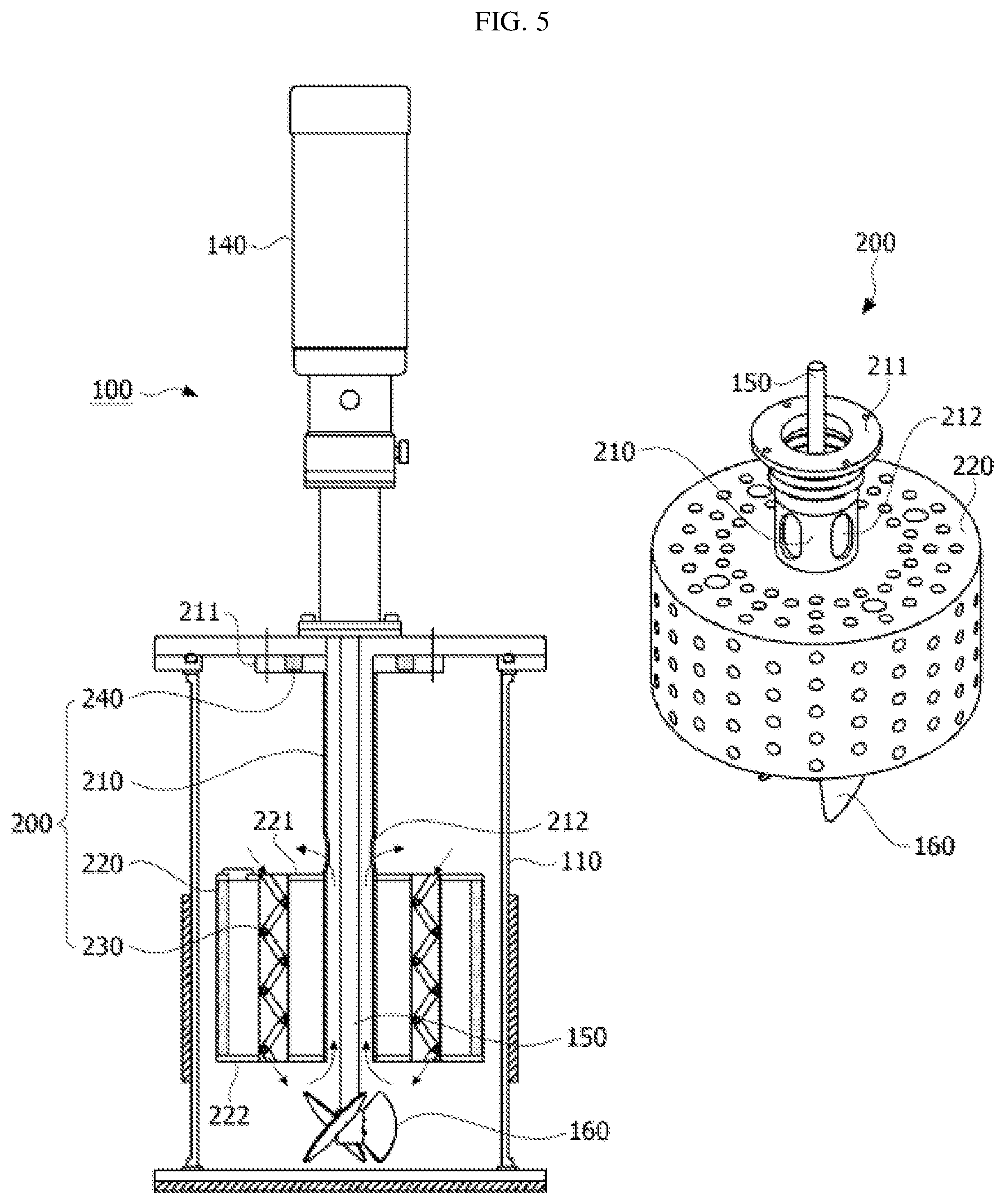 Patent US12497580 Figure 5 – Bioreactor for cell culture