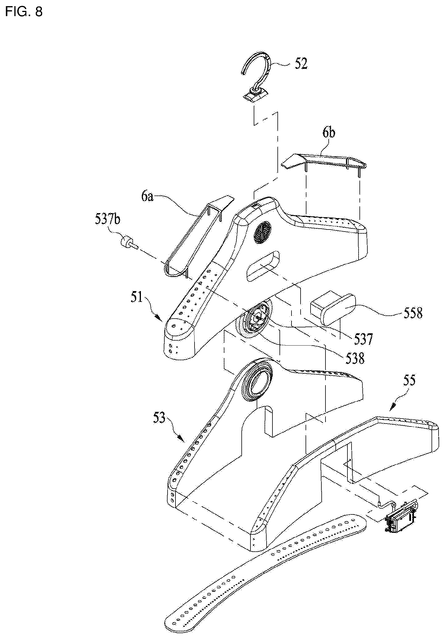 Patent US12497729 Figure 8 – Hanger and laundry treatment apparatus including the same