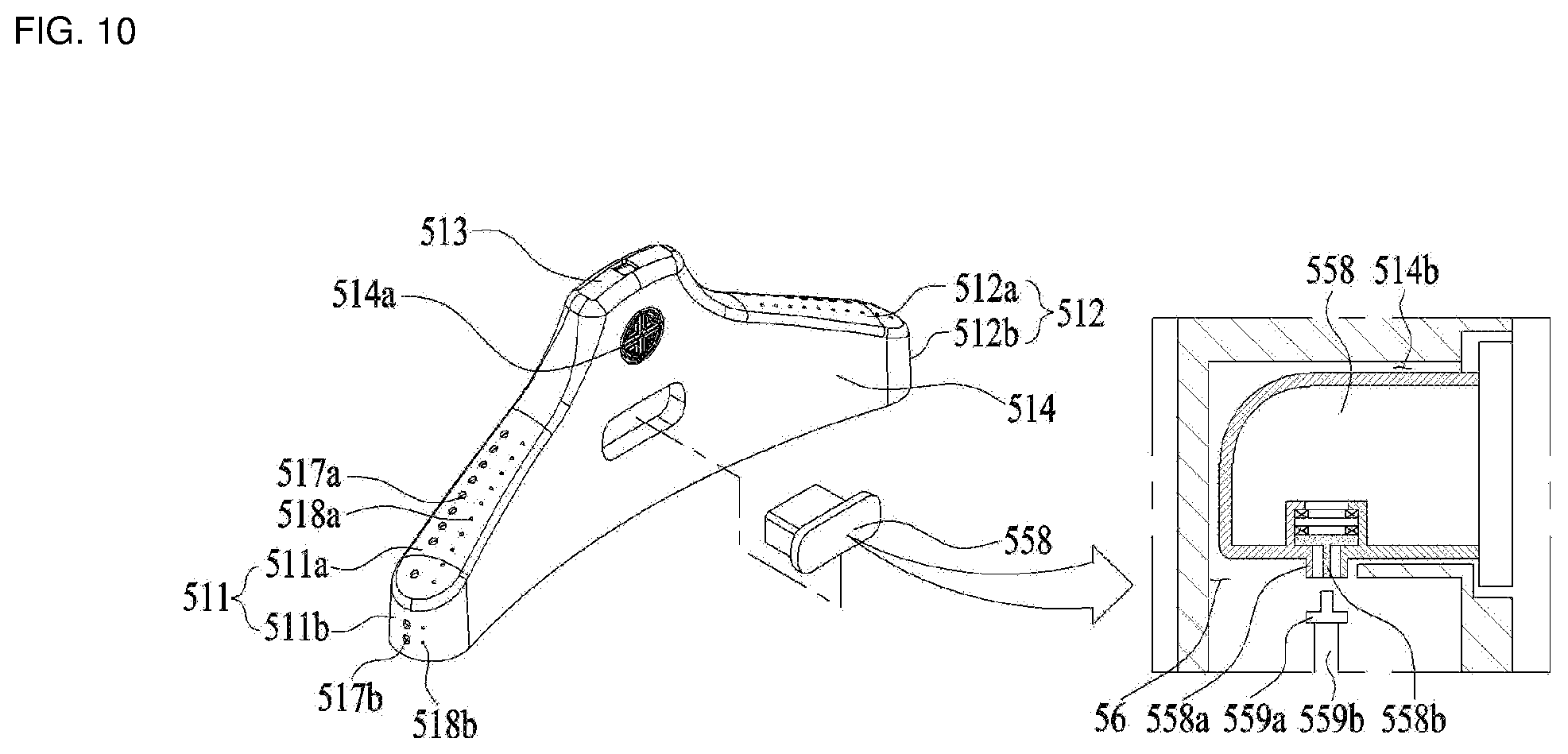 Patent US12497729 Figure 10 – Hanger and laundry treatment apparatus including the same