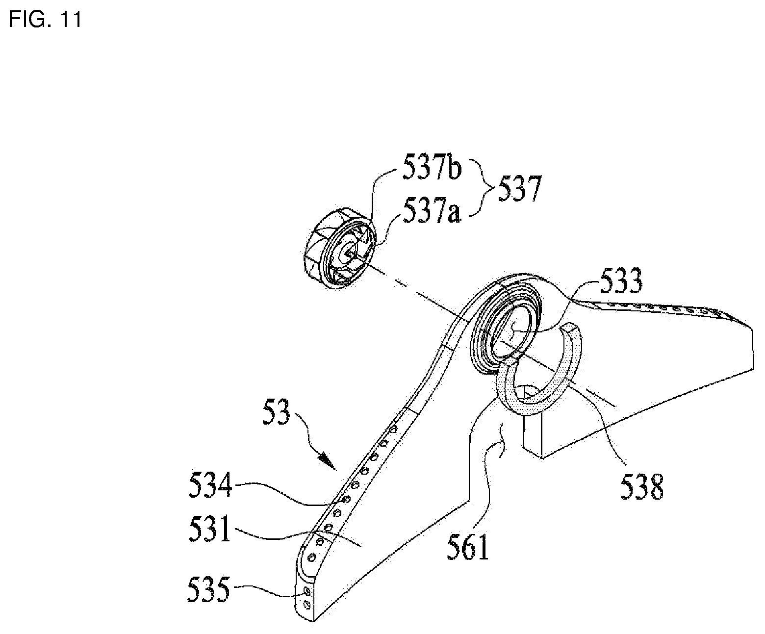 Patent US12497729 Figure 11 – Hanger and laundry treatment apparatus including the same