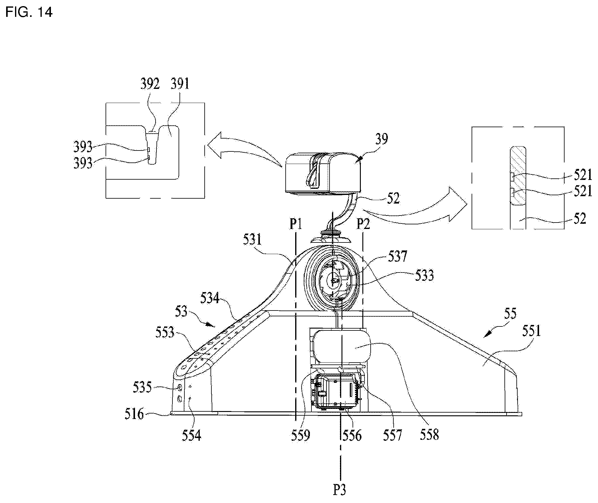 Patent US12497729 Figure 14 – Hanger and laundry treatment apparatus including the same