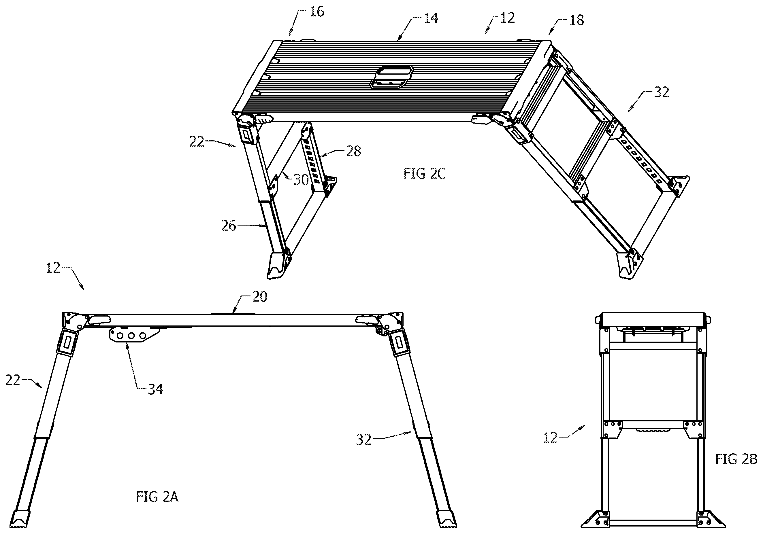 Patent US12497789 Figure 2 – Interlocking work platform system