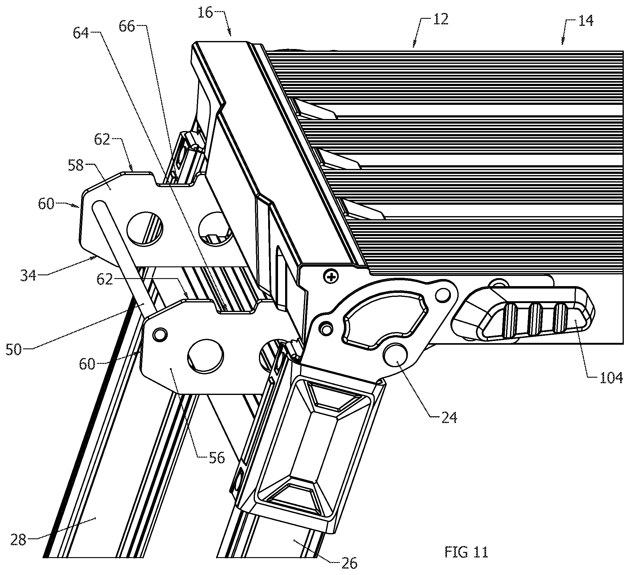 Patent US12497789 Figure 9 – Interlocking work platform system