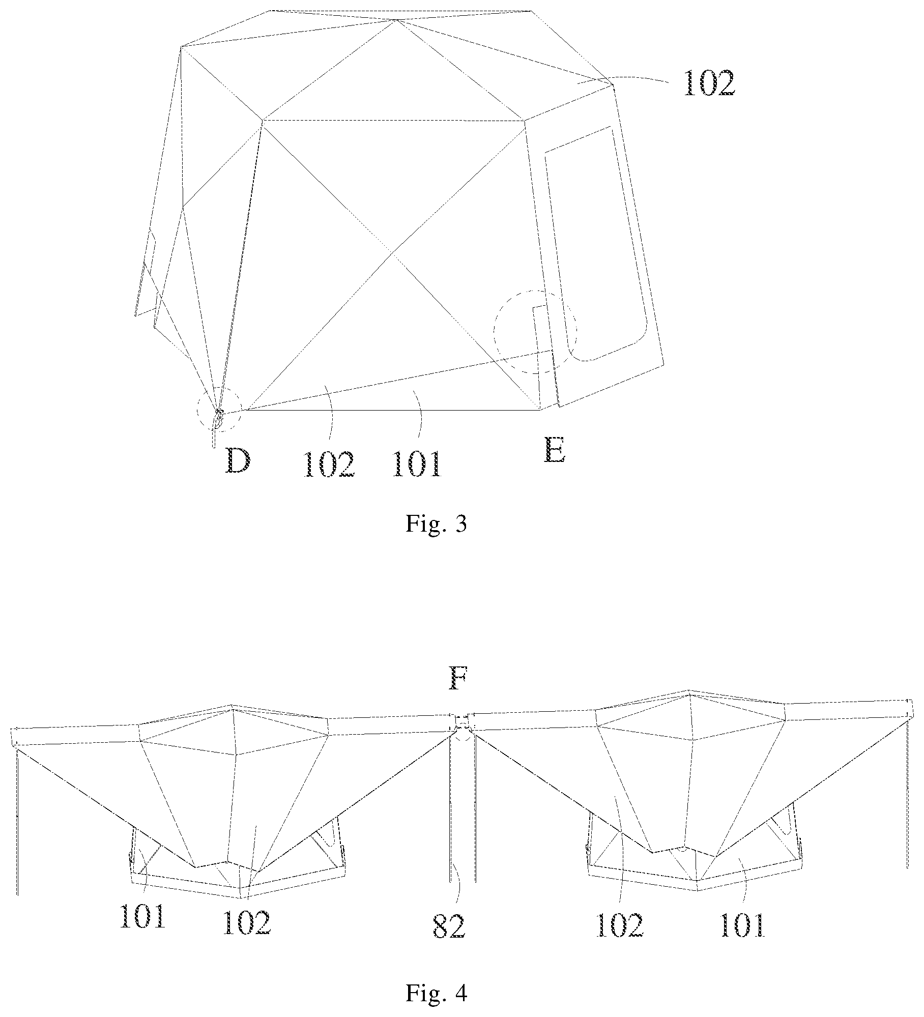Patent US12497799 Figure 2 – Multi-form tent