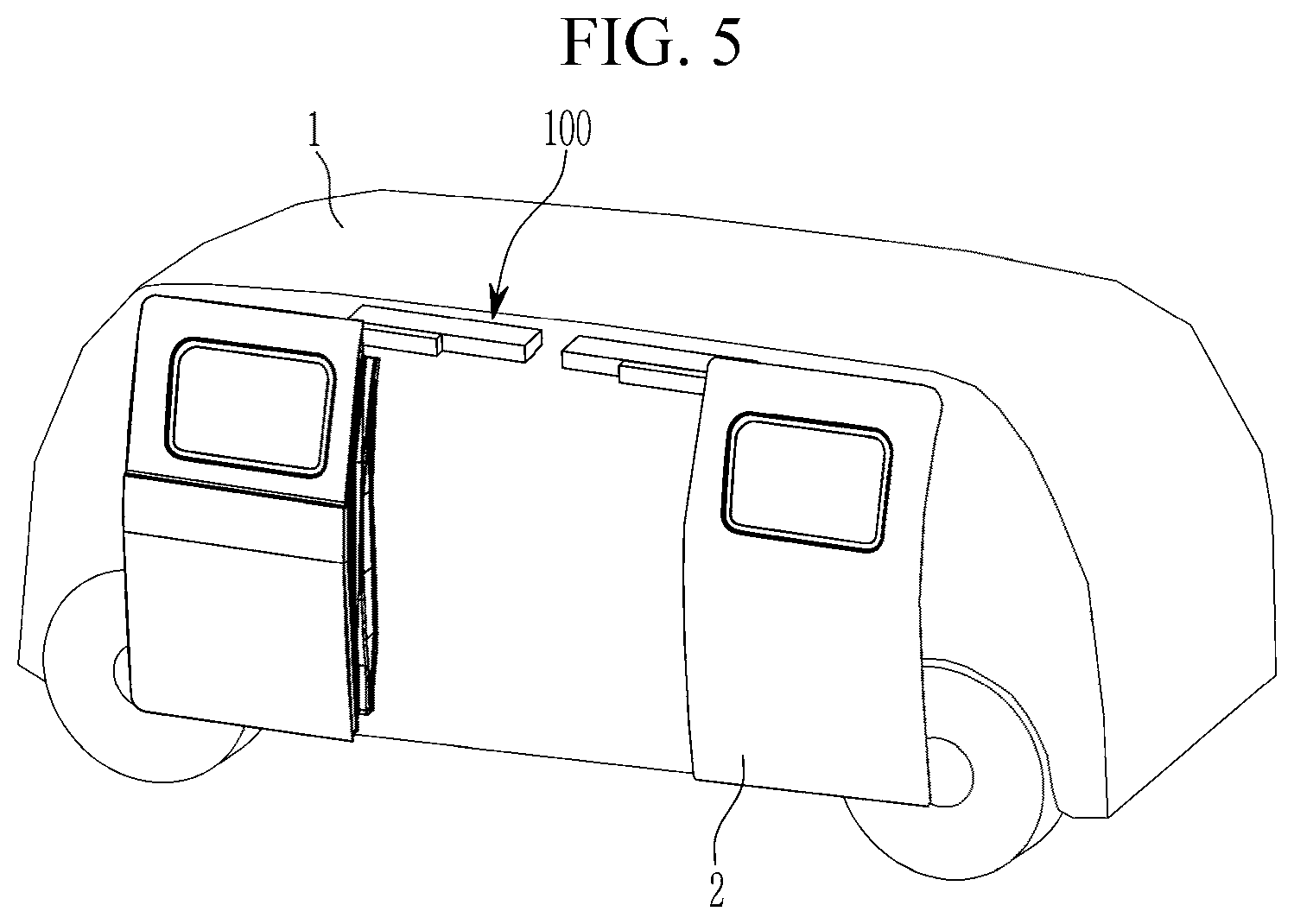 Patent US12497815 Figure 5 – Door open-close device for vehicle
