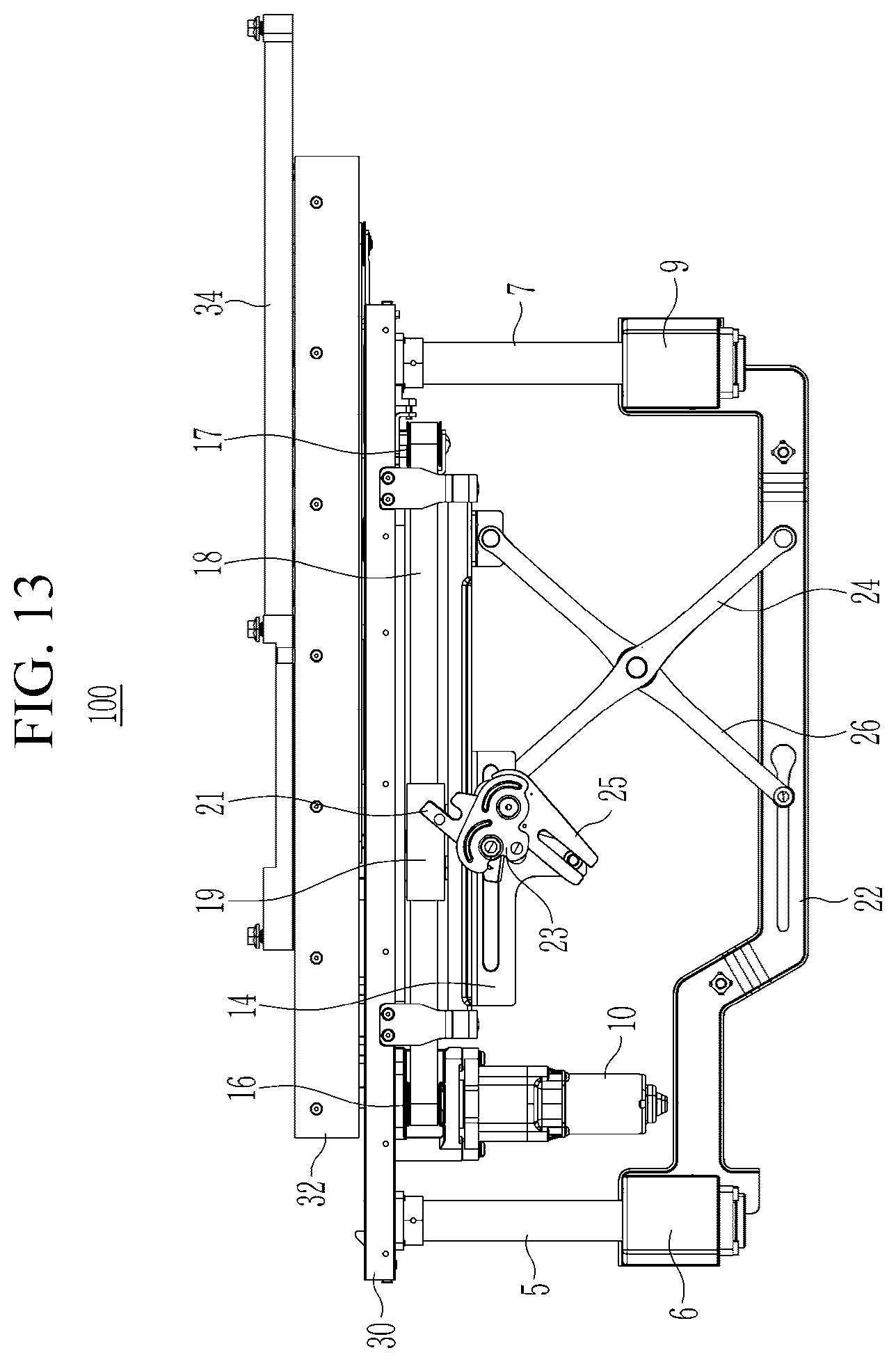 Patent US12497815 Figure 13 – Door open-close device for vehicle