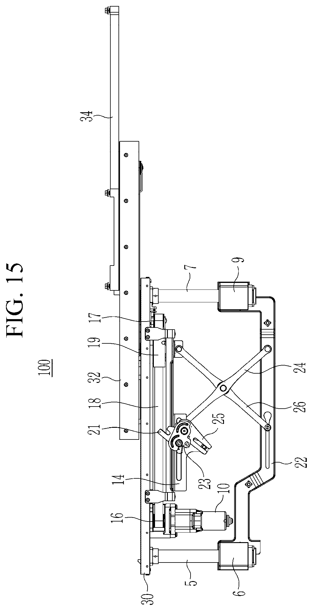 Patent US12497815 Figure 15 – Door open-close device for vehicle