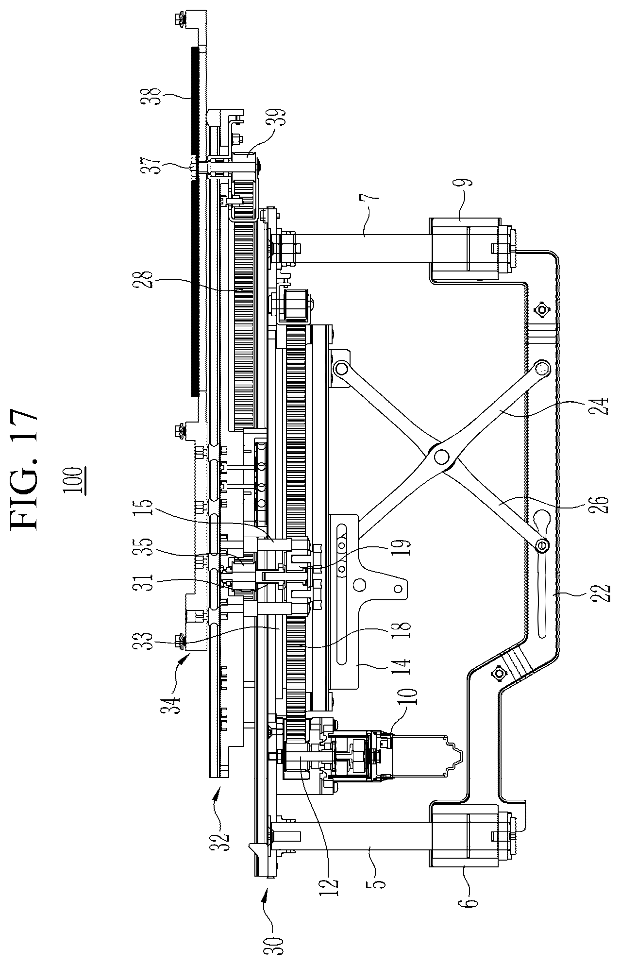 Patent US12497815 Figure 17 – Door open-close device for vehicle