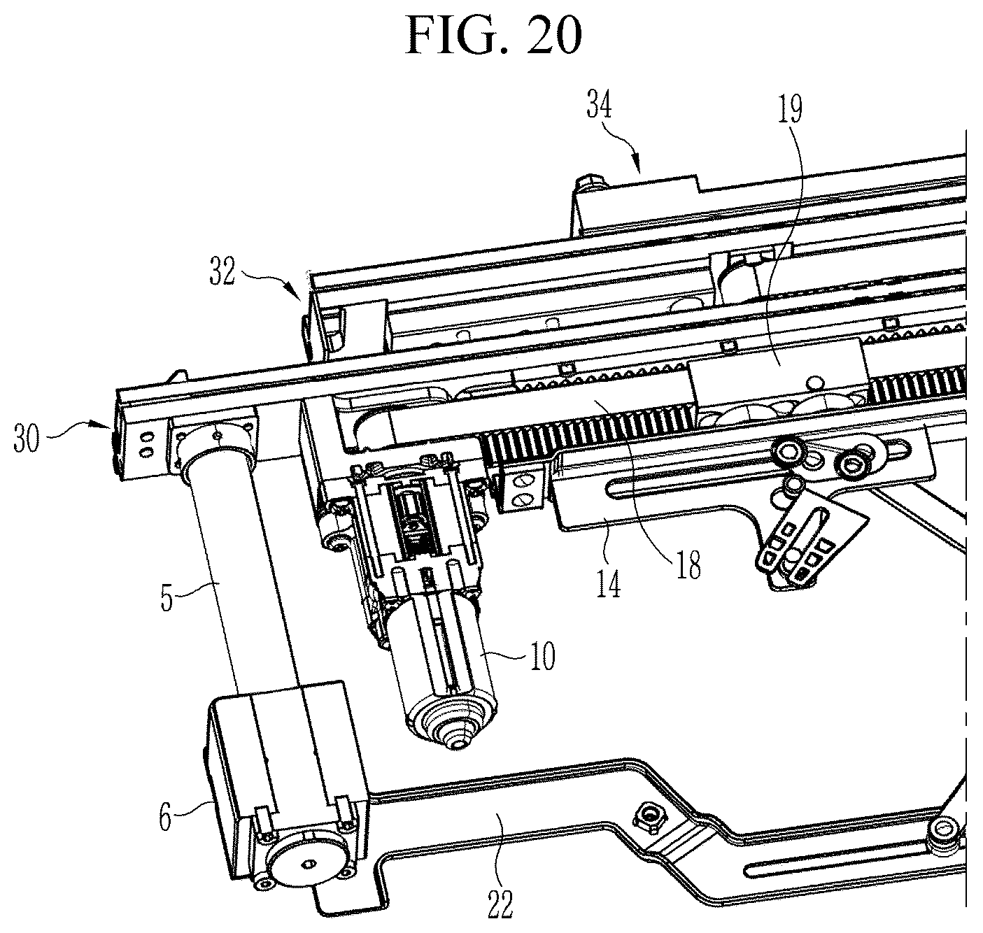 Patent US12497815 Figure 20 – Door open-close device for vehicle