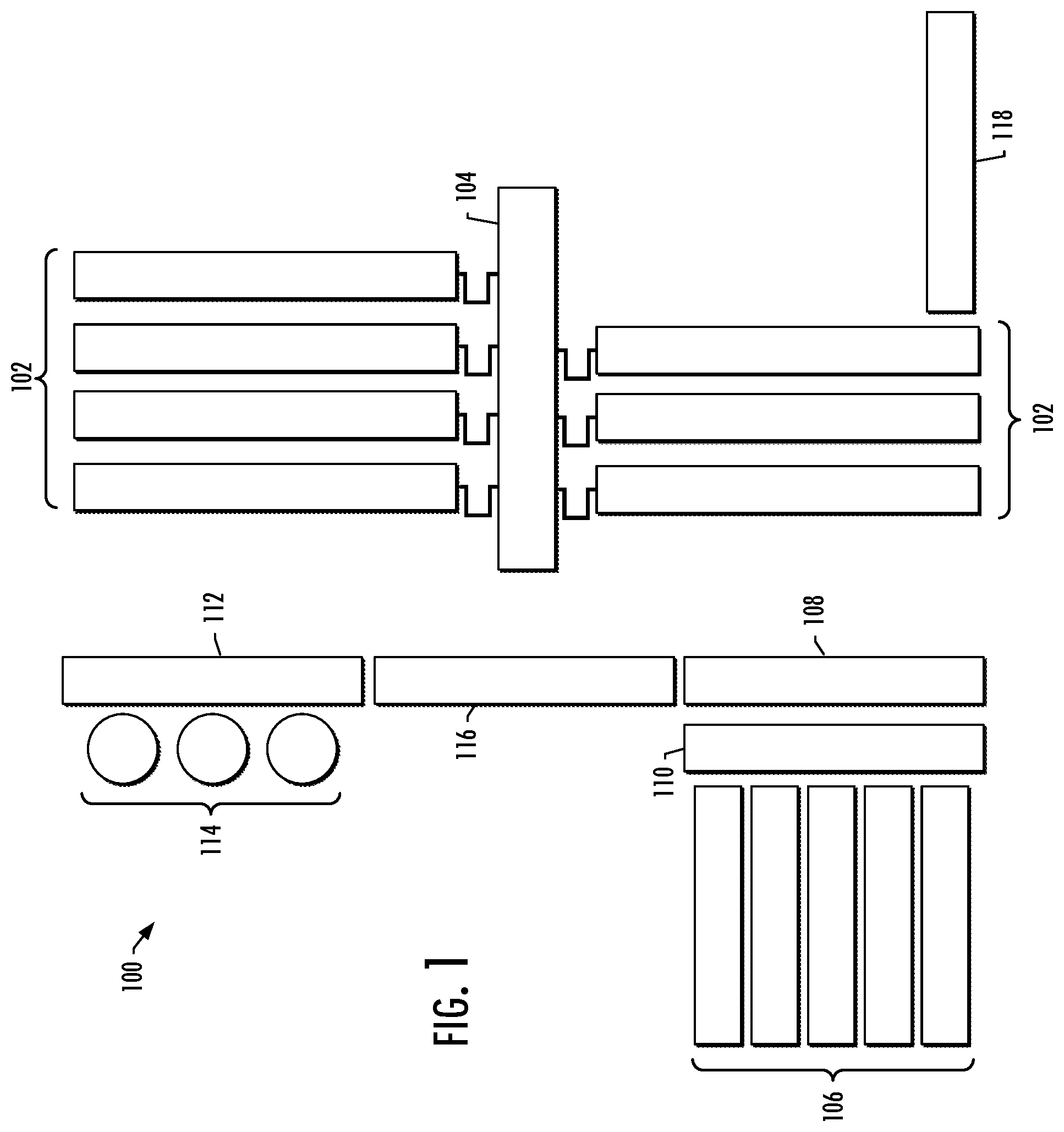 Patent US12497879 Figure 1 – Power sources and transmission networks for auxiliary equipment onboard hydraulic fracturing units and associated methods